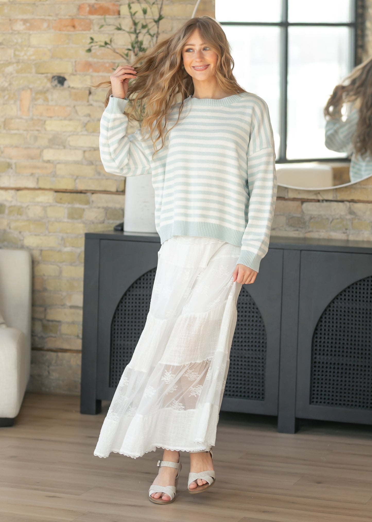 Striped Oversize Knit Sweater