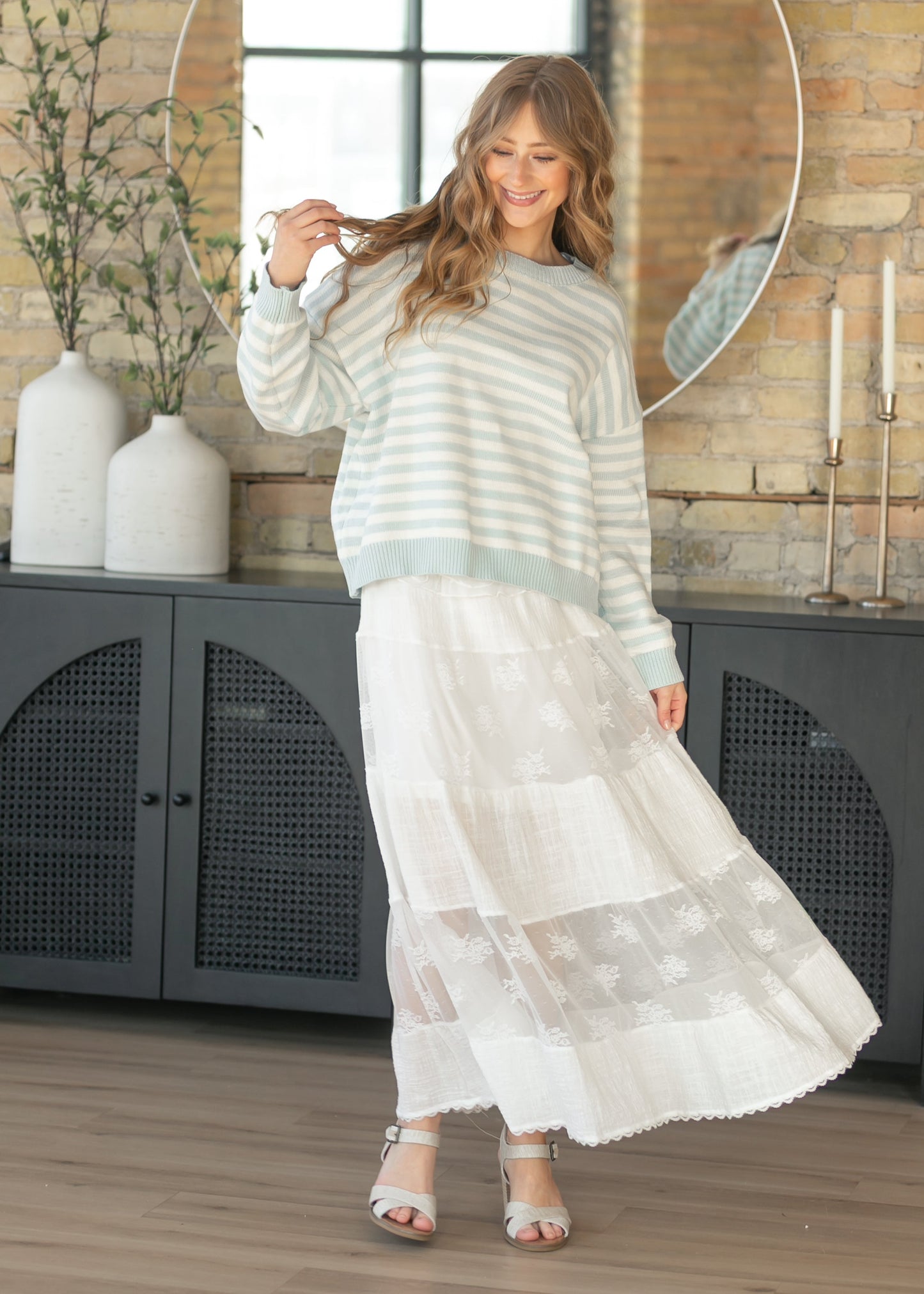 Striped Oversize Knit Sweater