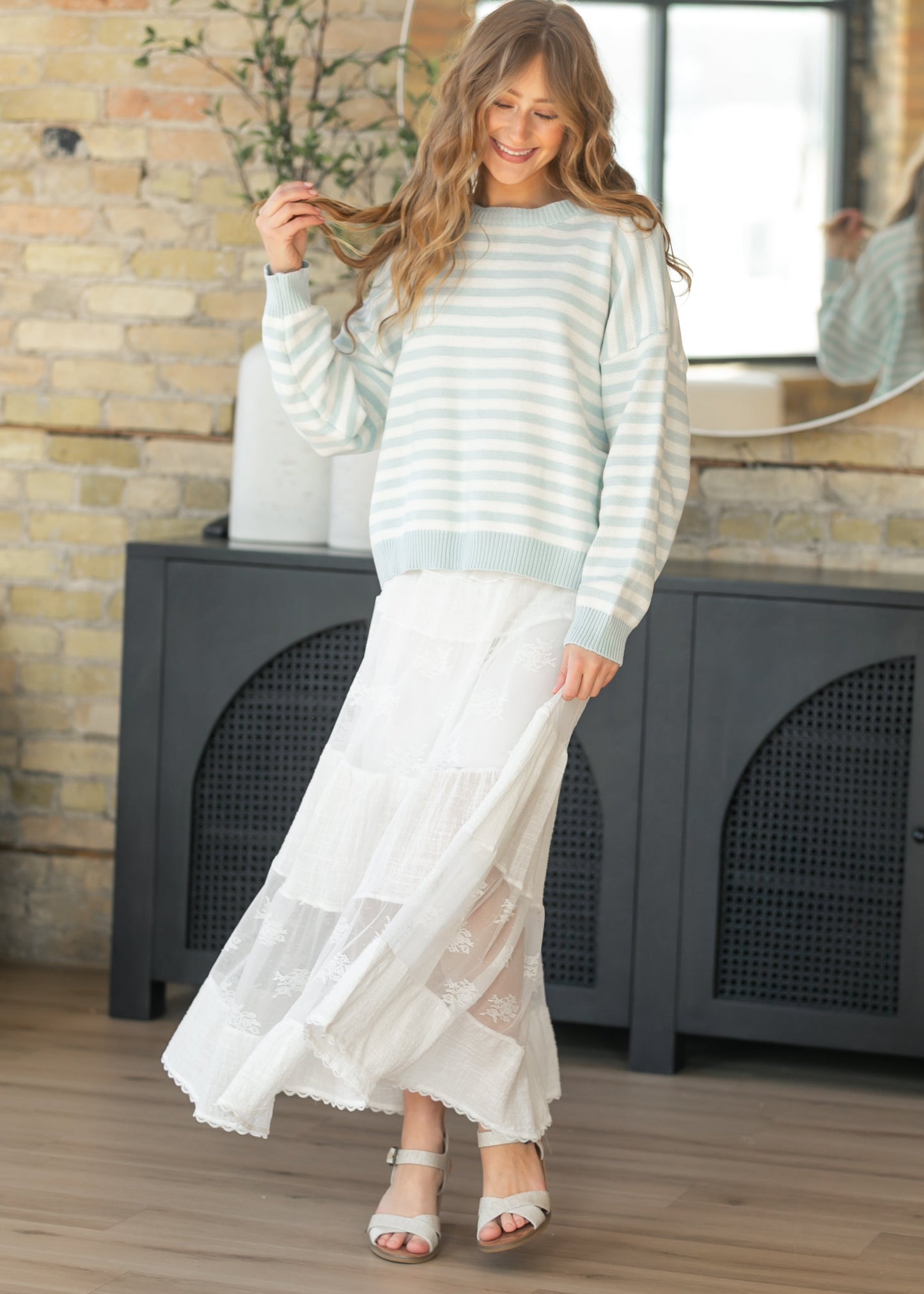 Striped Oversize Knit Sweater