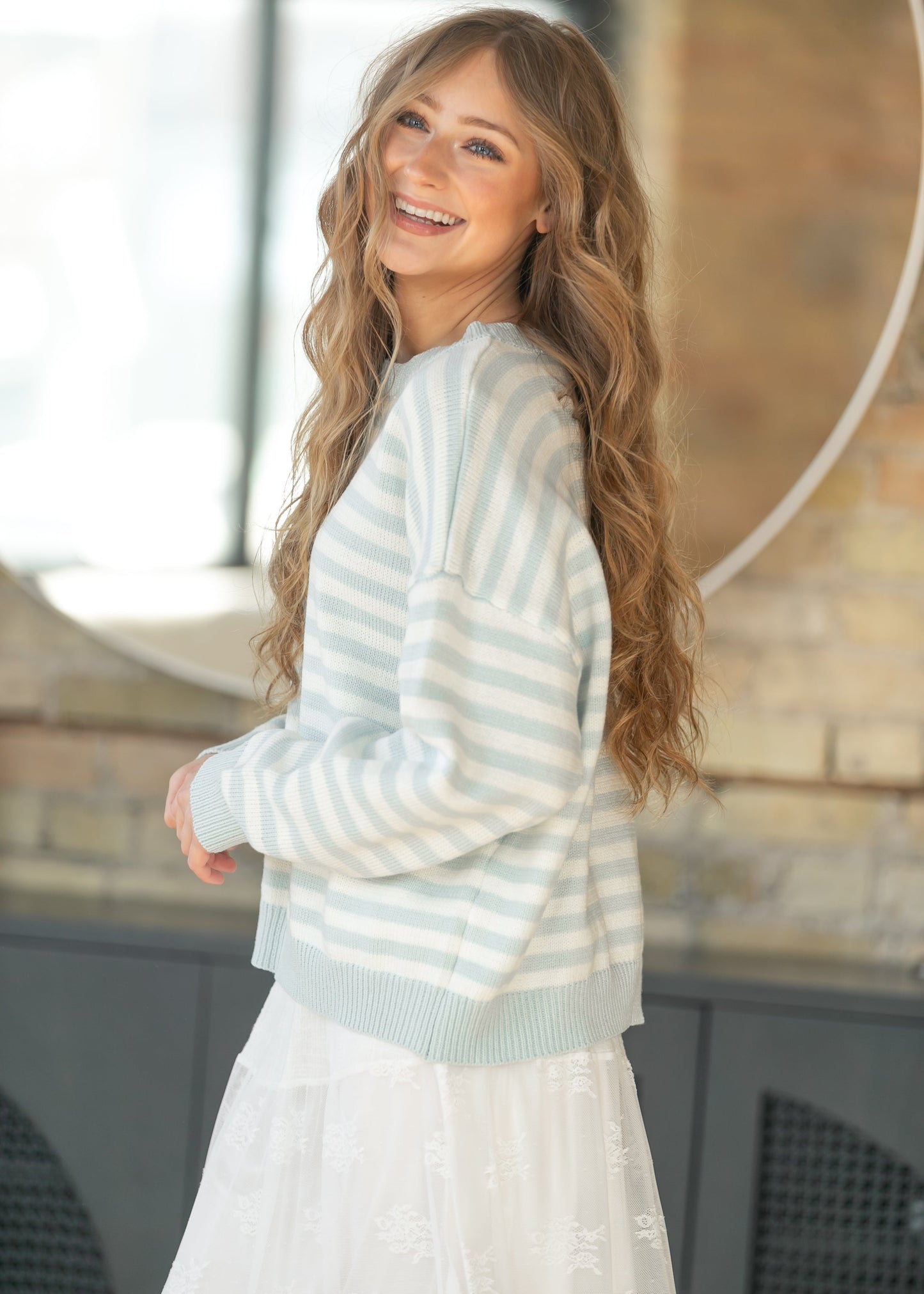 Striped Oversize Knit Sweater