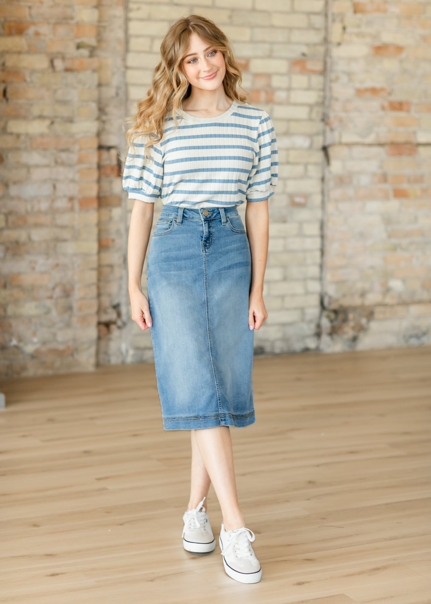 Striped Puff Sleeve Knit Top - FINAL SALE