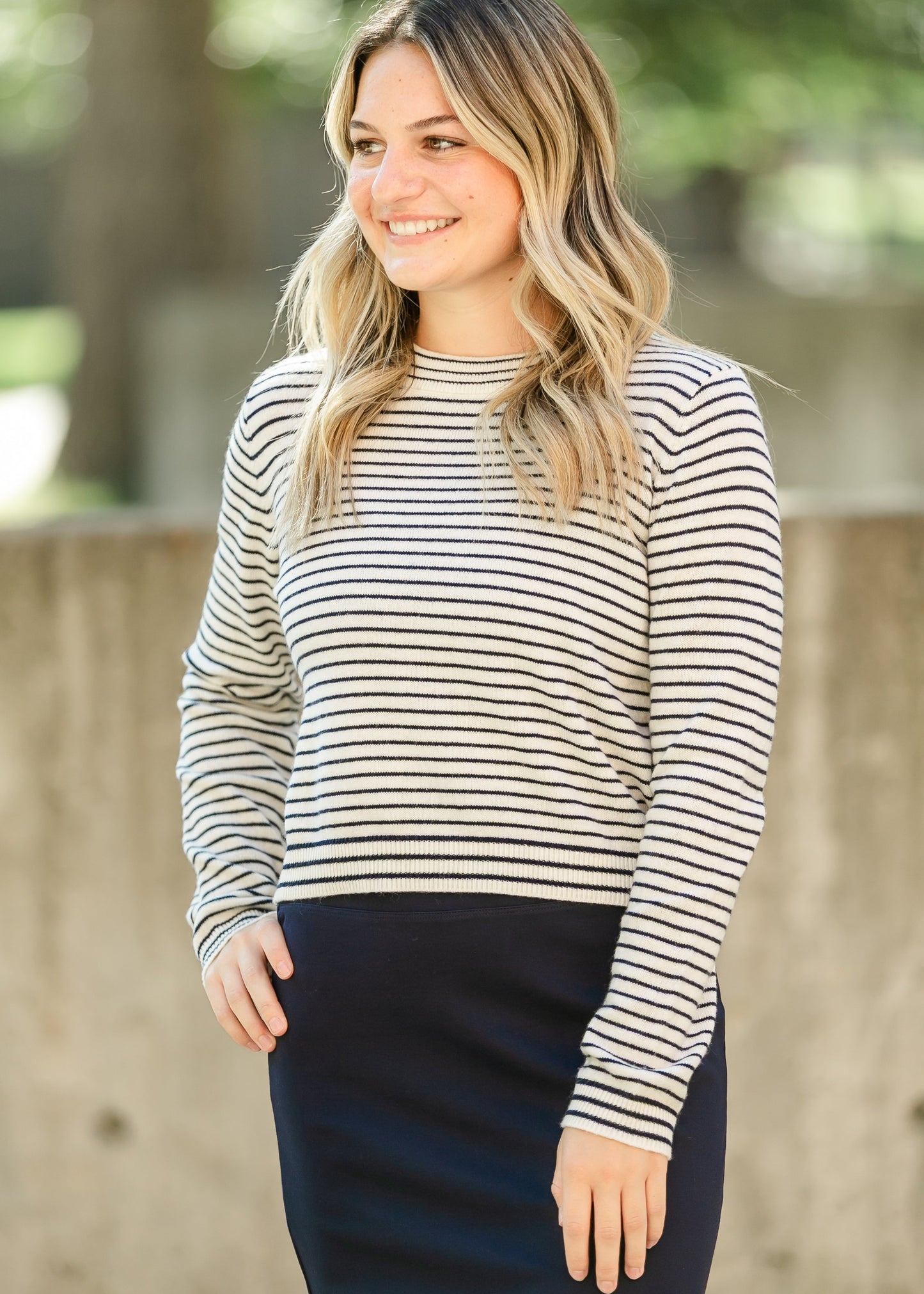 Striped Sweater Long Sleeve Top - FINAL SALE