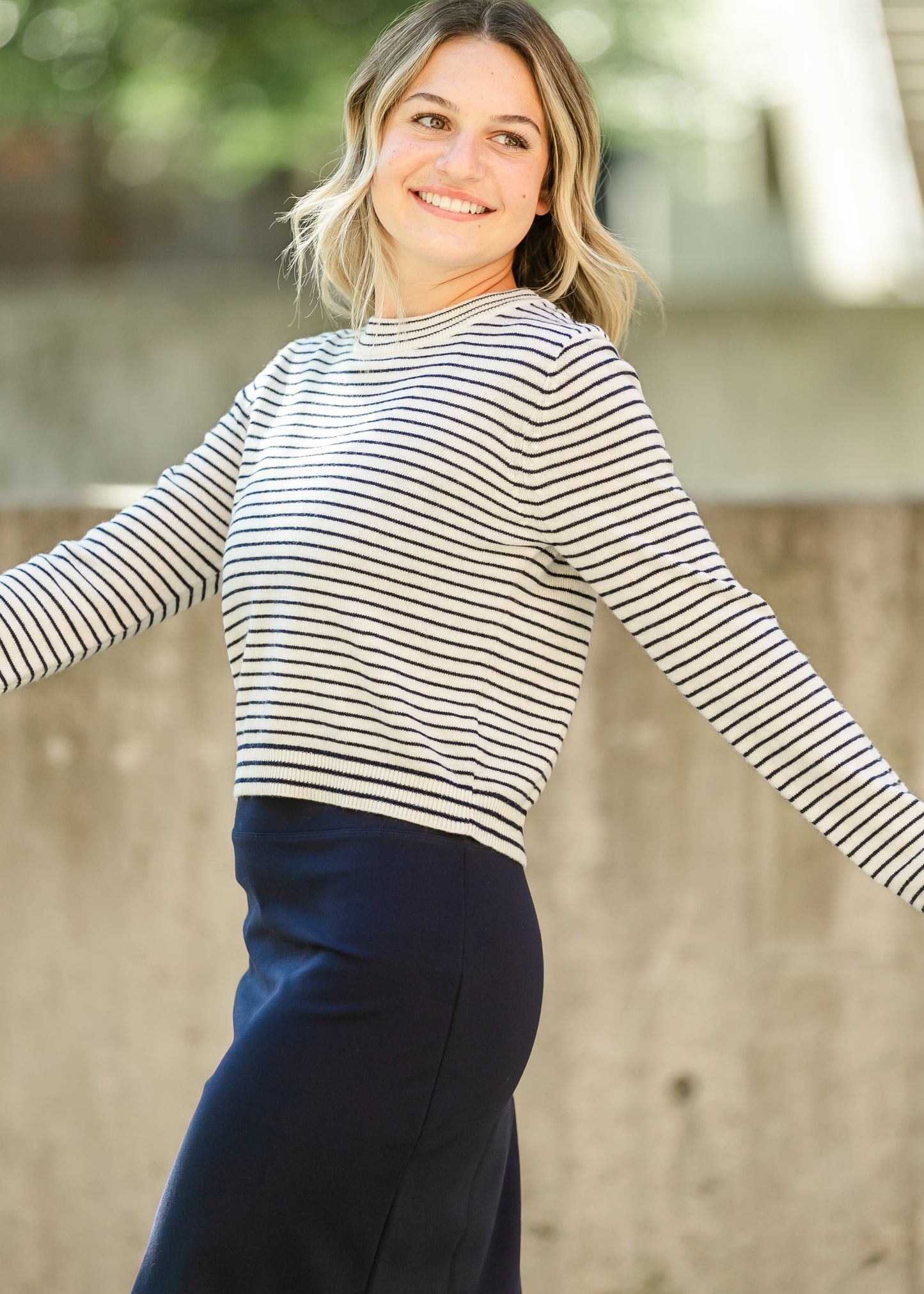 Striped Sweater Long Sleeve Top - FINAL SALE