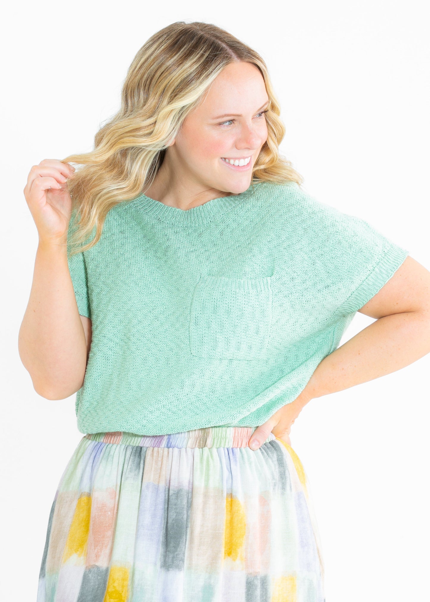 Suki Front Pocket Lightweight Sweater Top - FINAL SALE