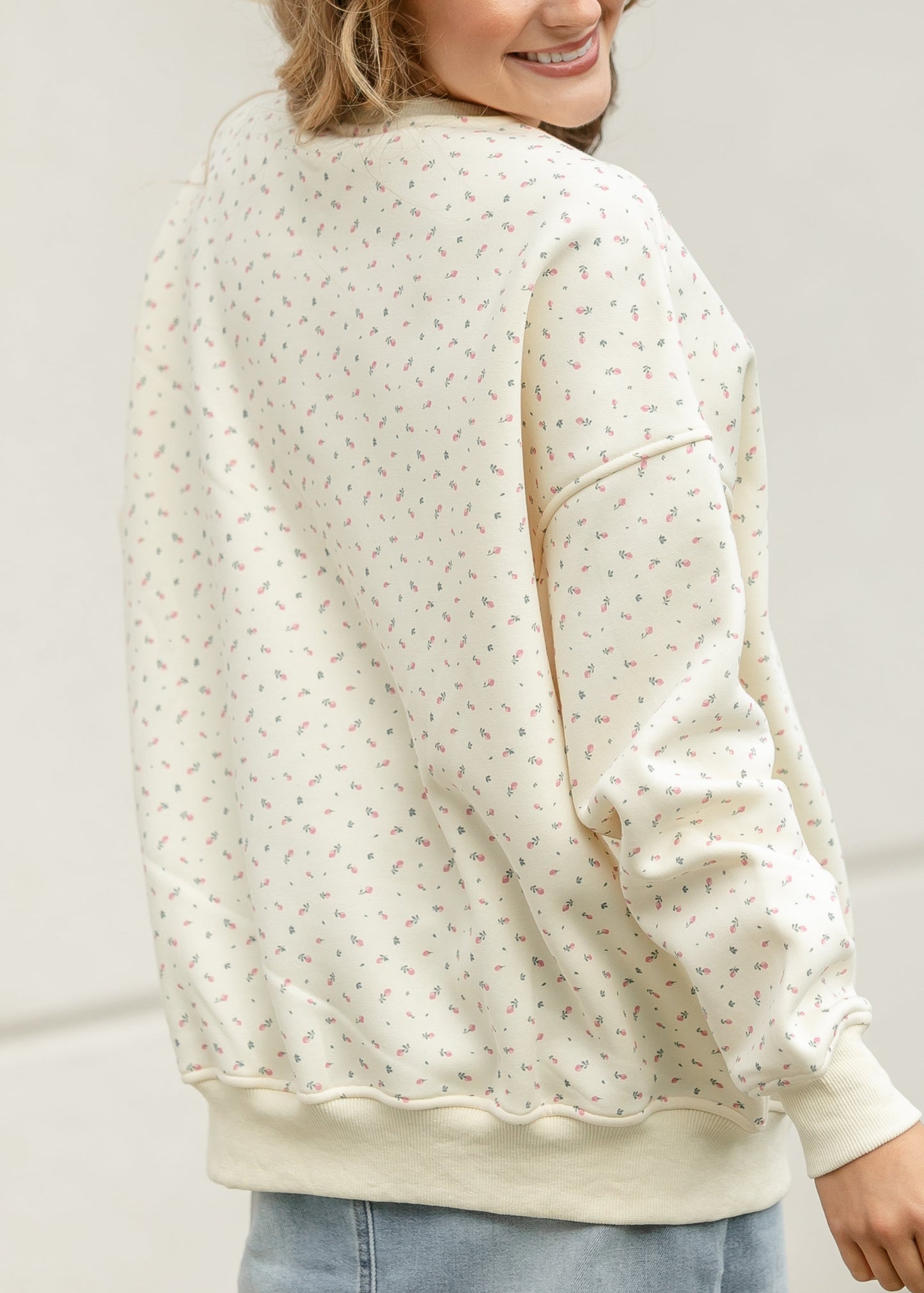 Sunkissed Cream Floral Pullover Sweatshirt