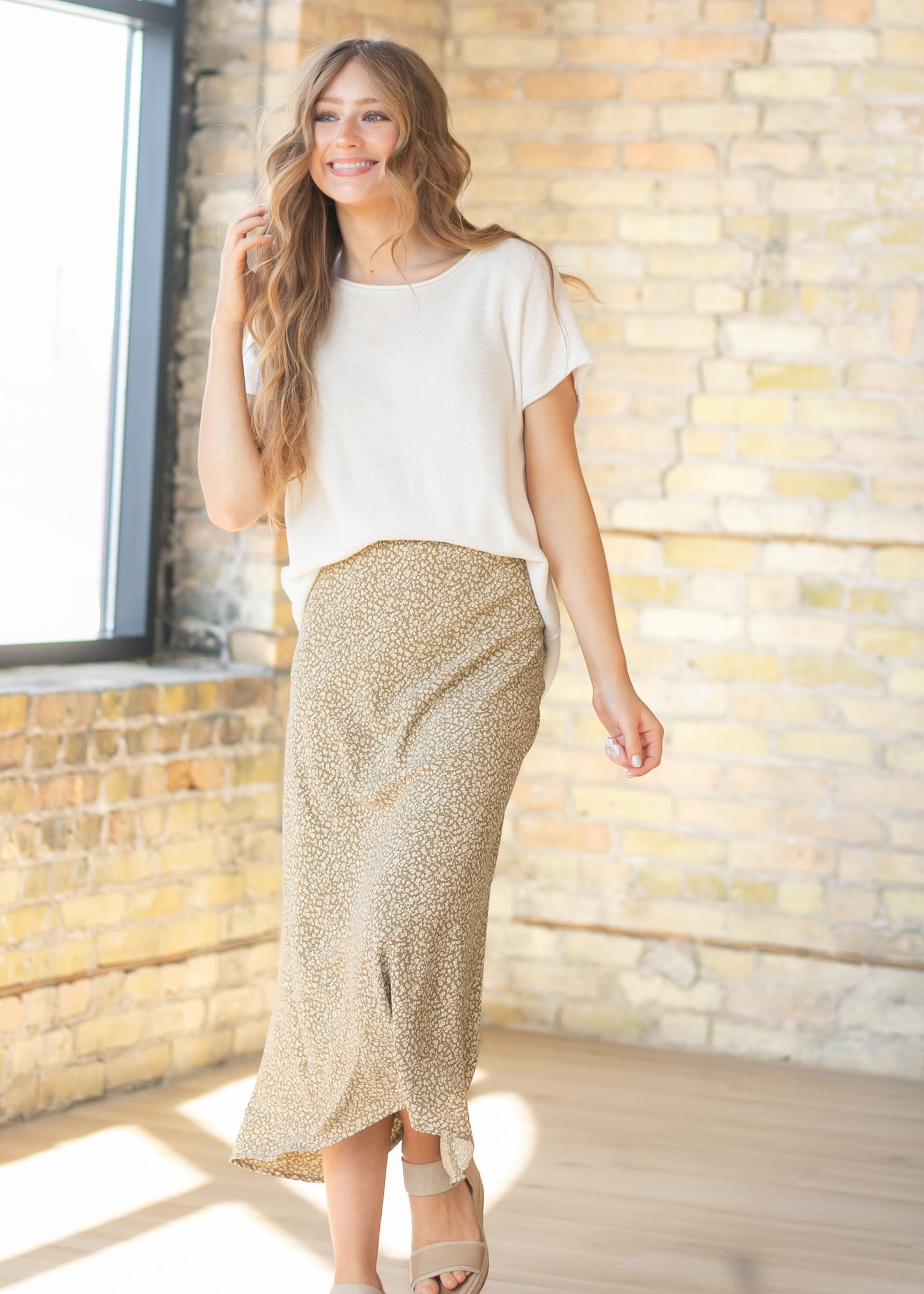 Sweet Pea June Floral Print Maxi Skirt