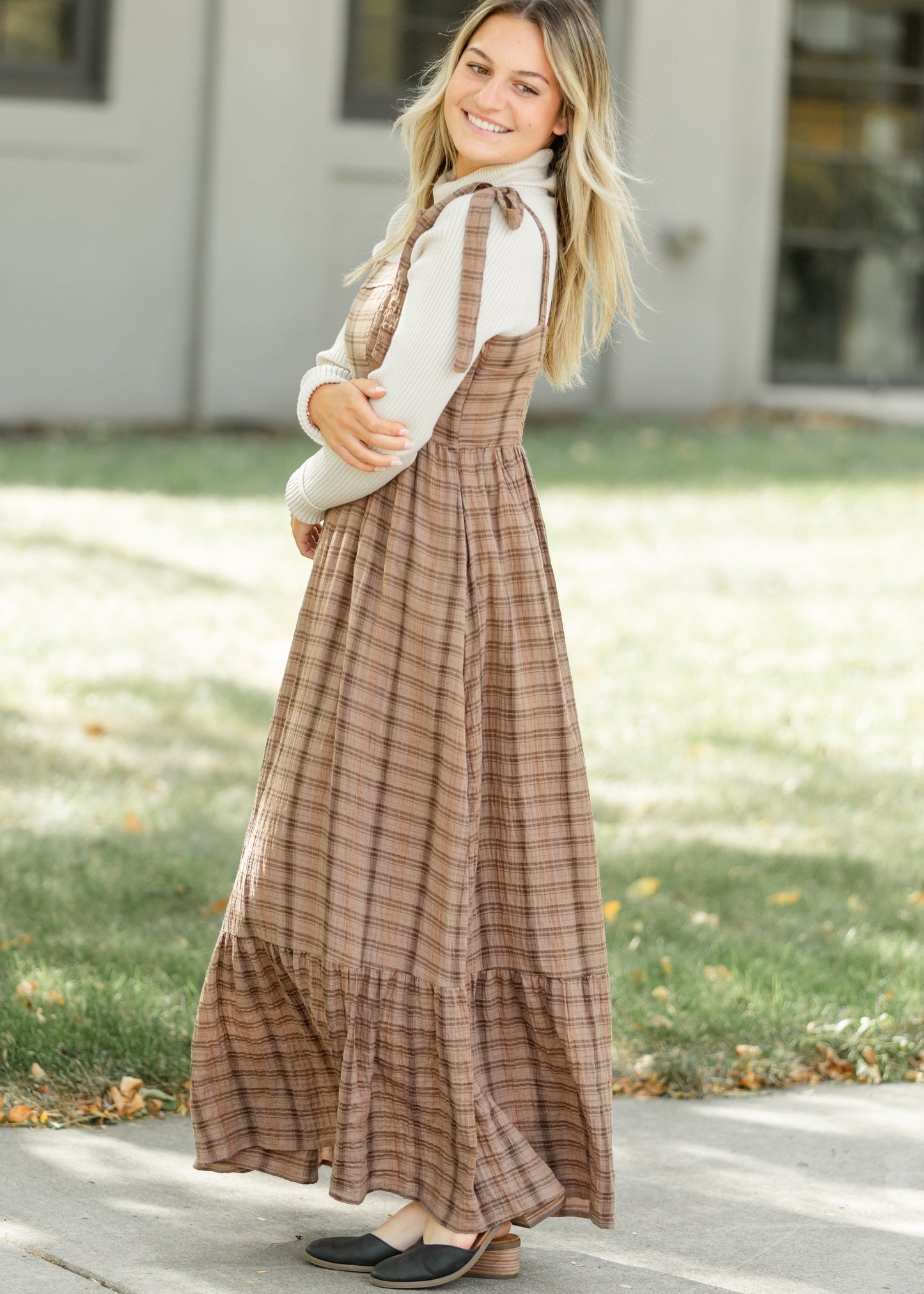 Tartan Plaid Cotton Maxi Dress