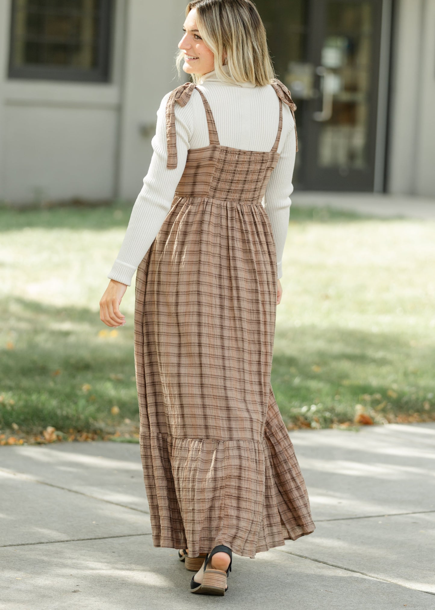 Tartan Plaid Cotton Maxi Dress