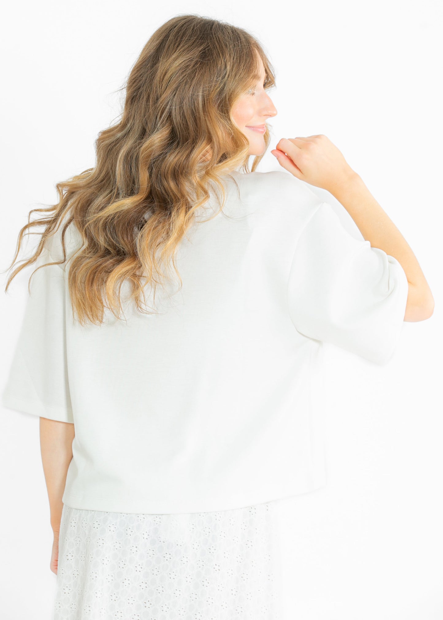 Taryn Drop Shoulder Soft Scuba Everyday Basic Tee - FINAL SALE