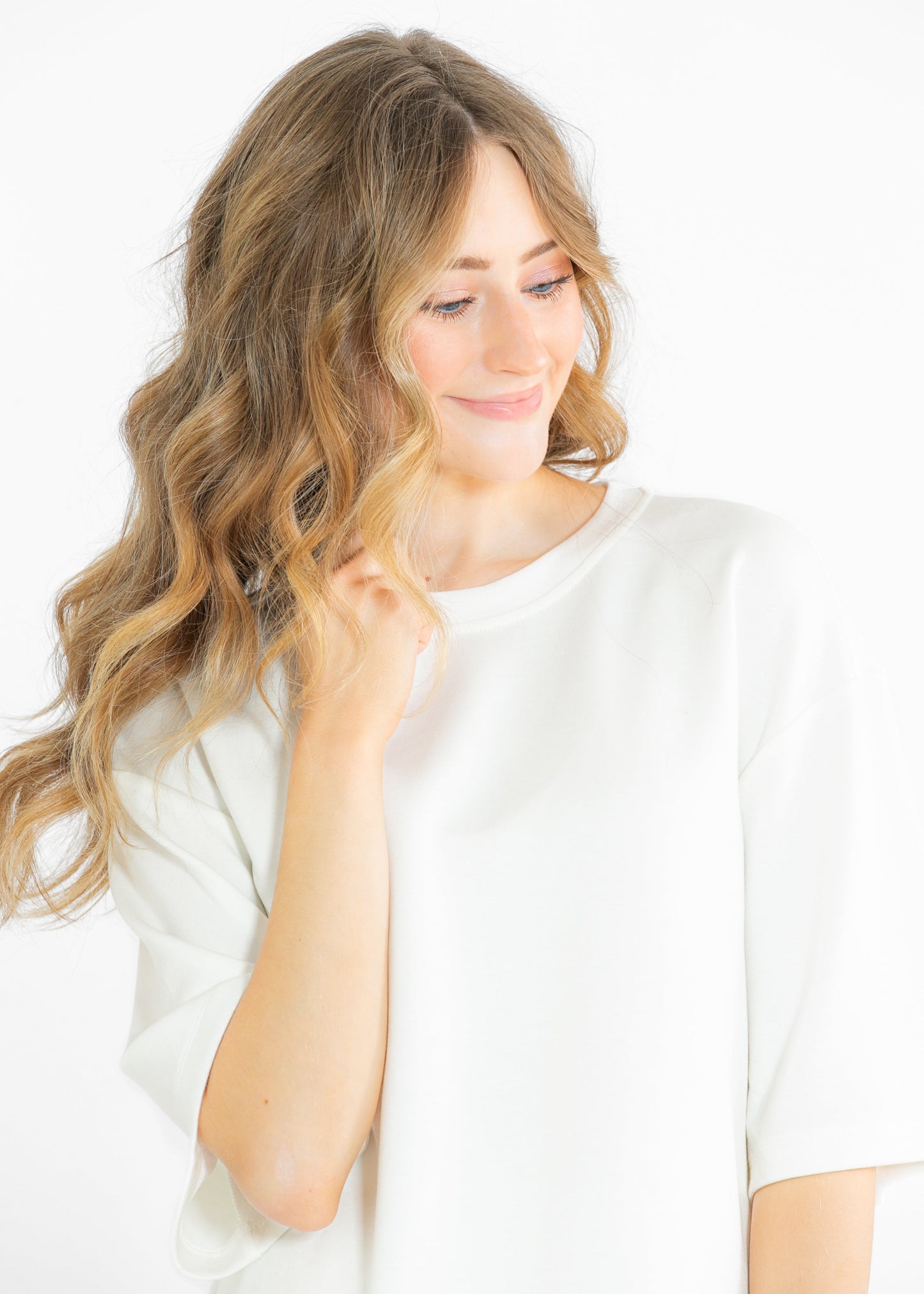 Taryn Drop Shoulder Soft Scuba Everyday Basic Tee - FINAL SALE