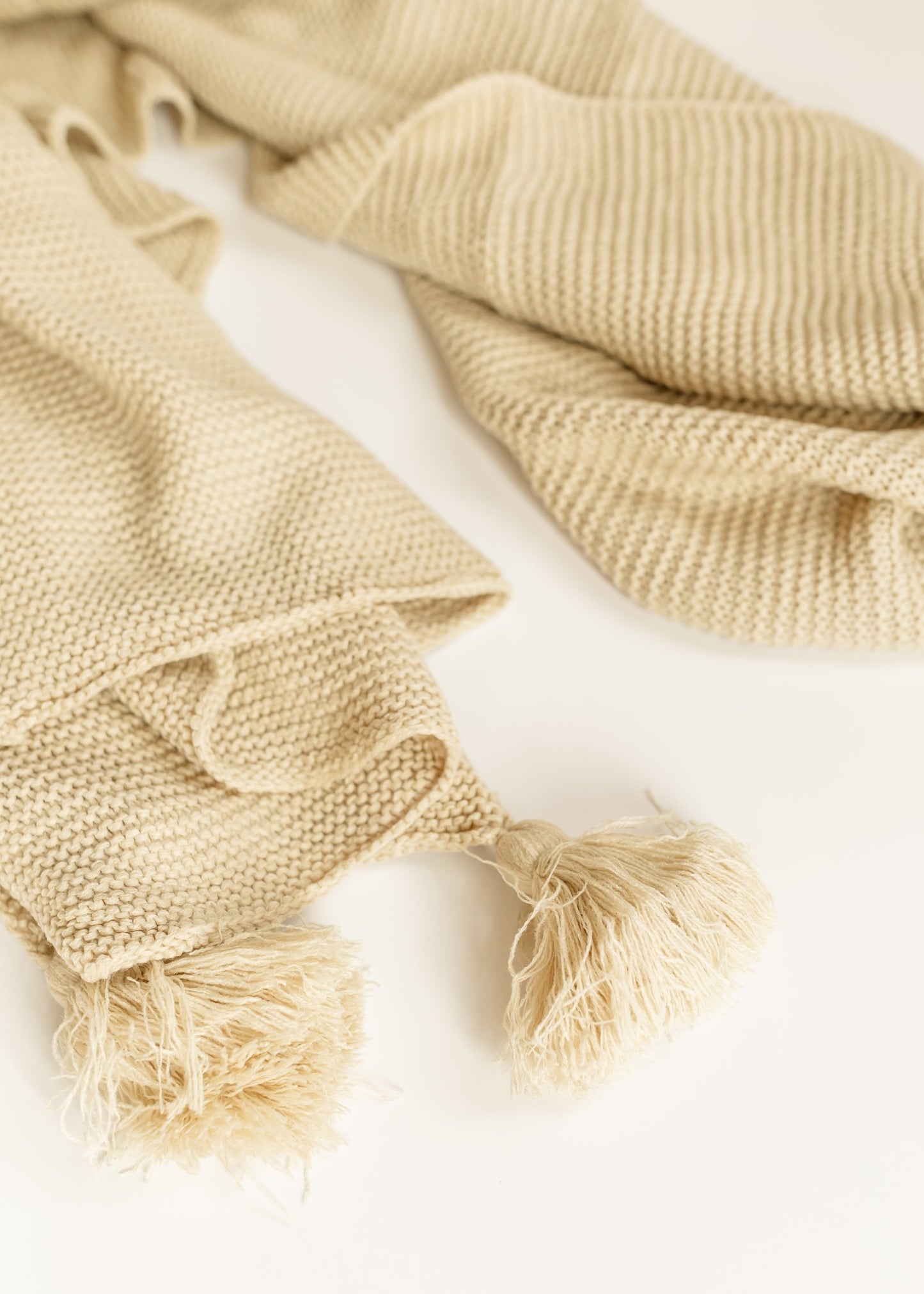 Tassled Knit Throw Blanket - FINAL SALE