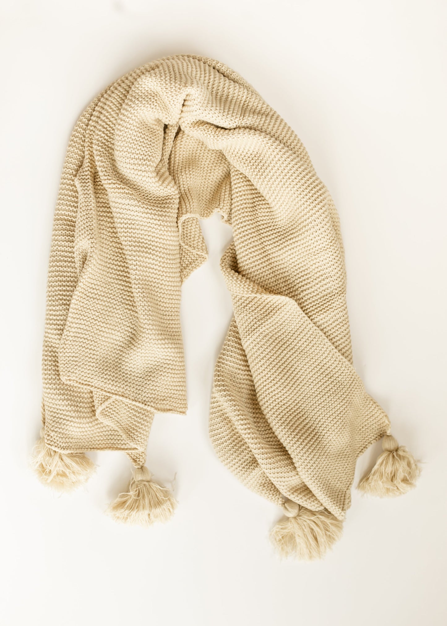 Tassled Knit Throw Blanket - FINAL SALE