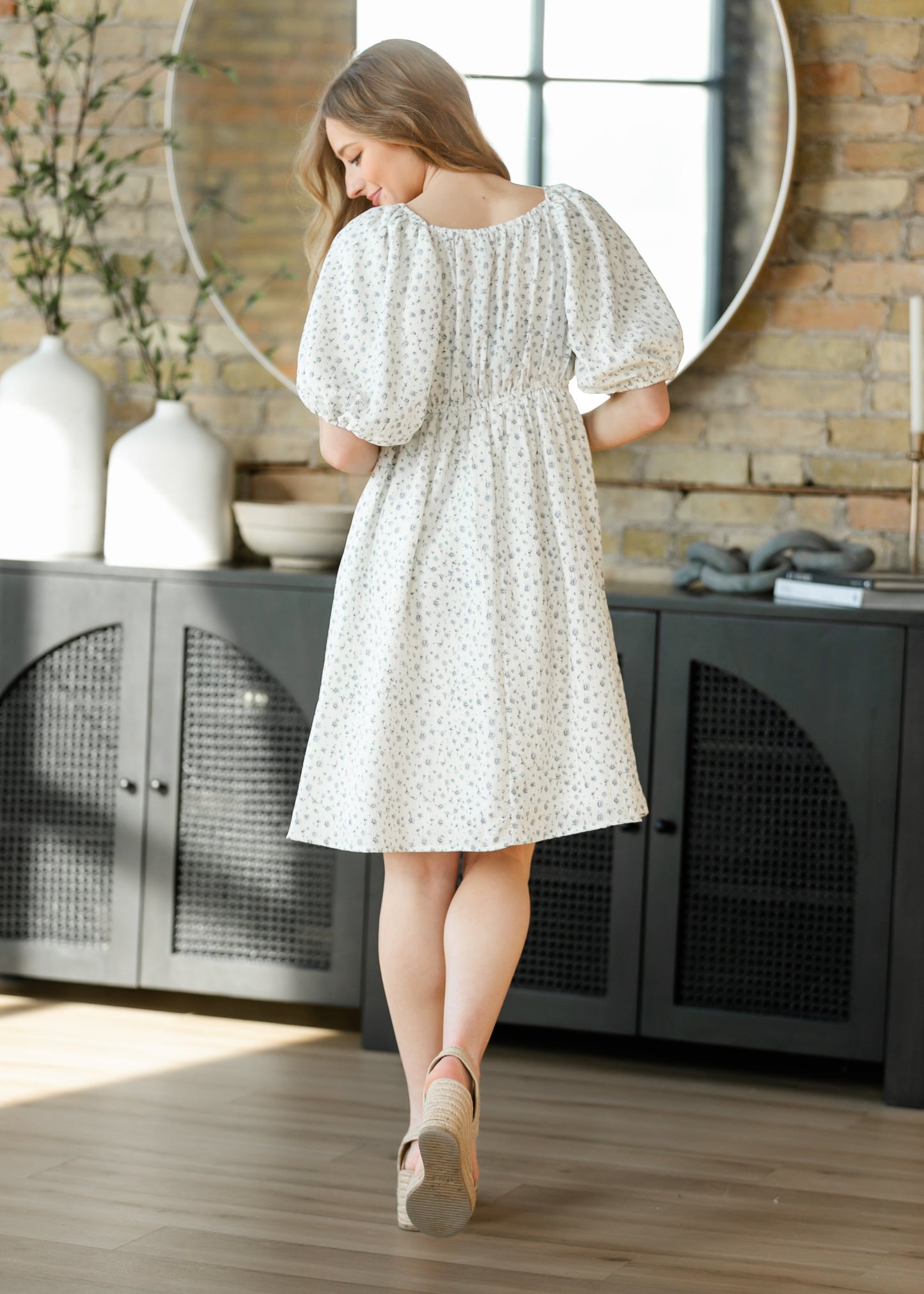 Tatum Puff Sleeve Midi Dress