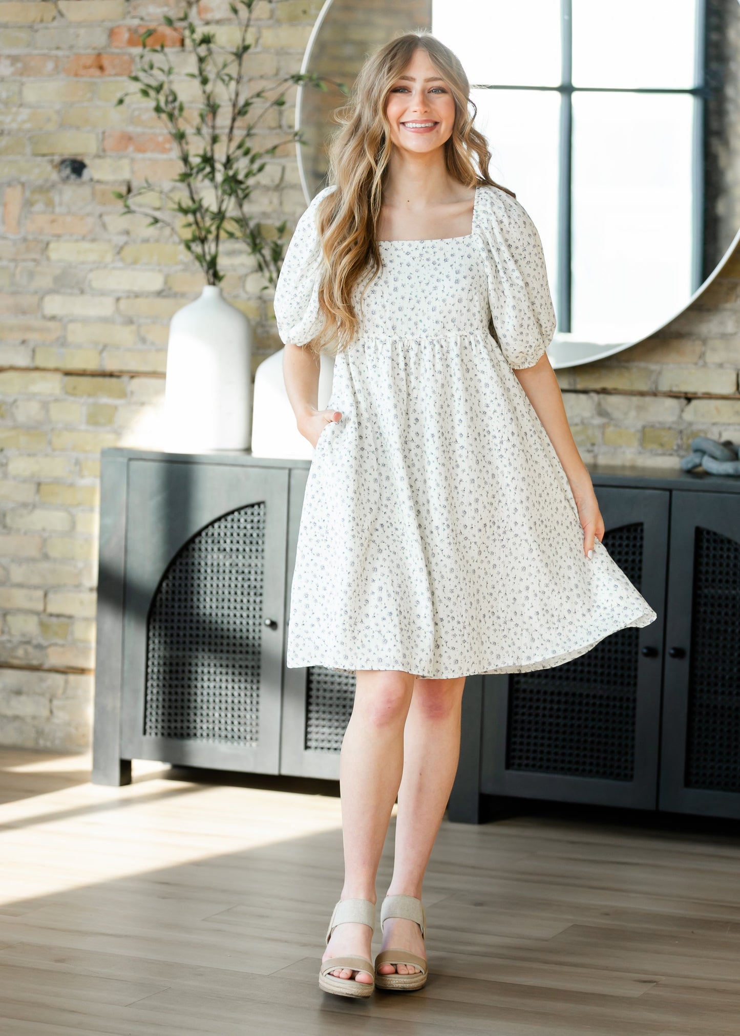 Tatum Puff Sleeve Midi Dress