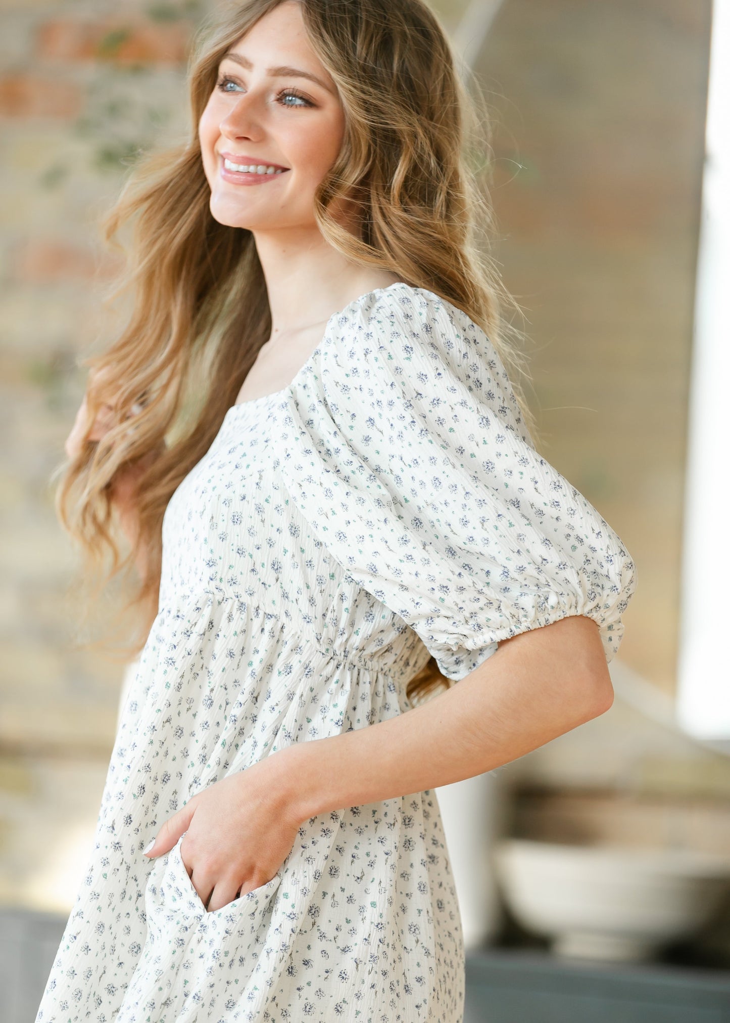 Tatum Puff Sleeve Midi Dress