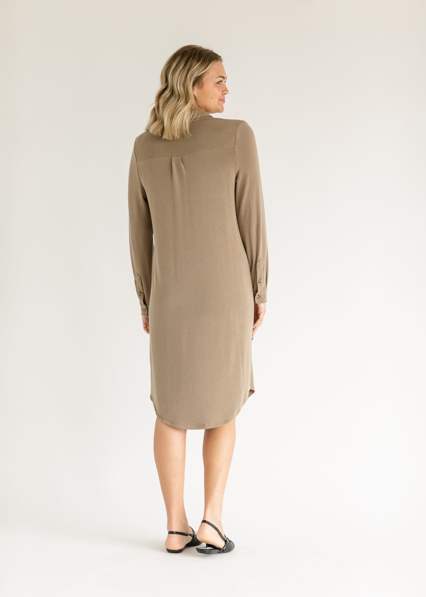Teagan Brown Ultra Soft Shirt Dress - FINAL SALE