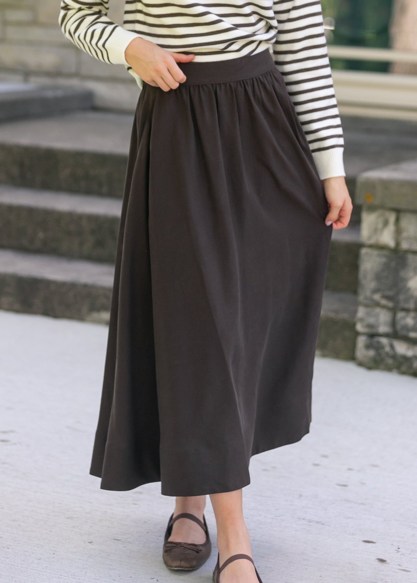 Tencel A-Line Maxi Skirt
