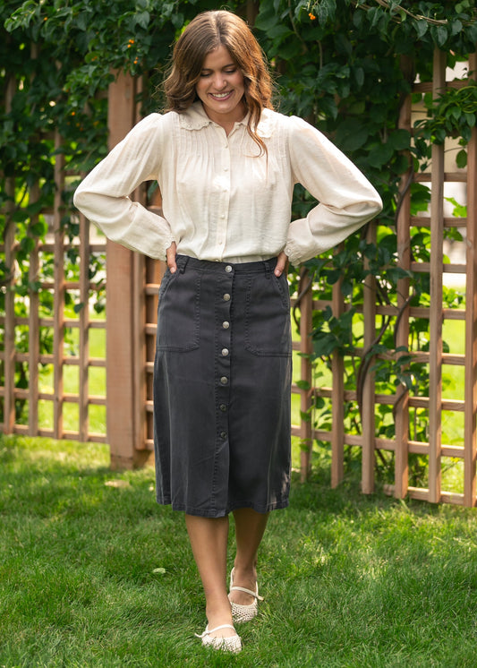Tencel Button Up Skirt - FINAL SALE