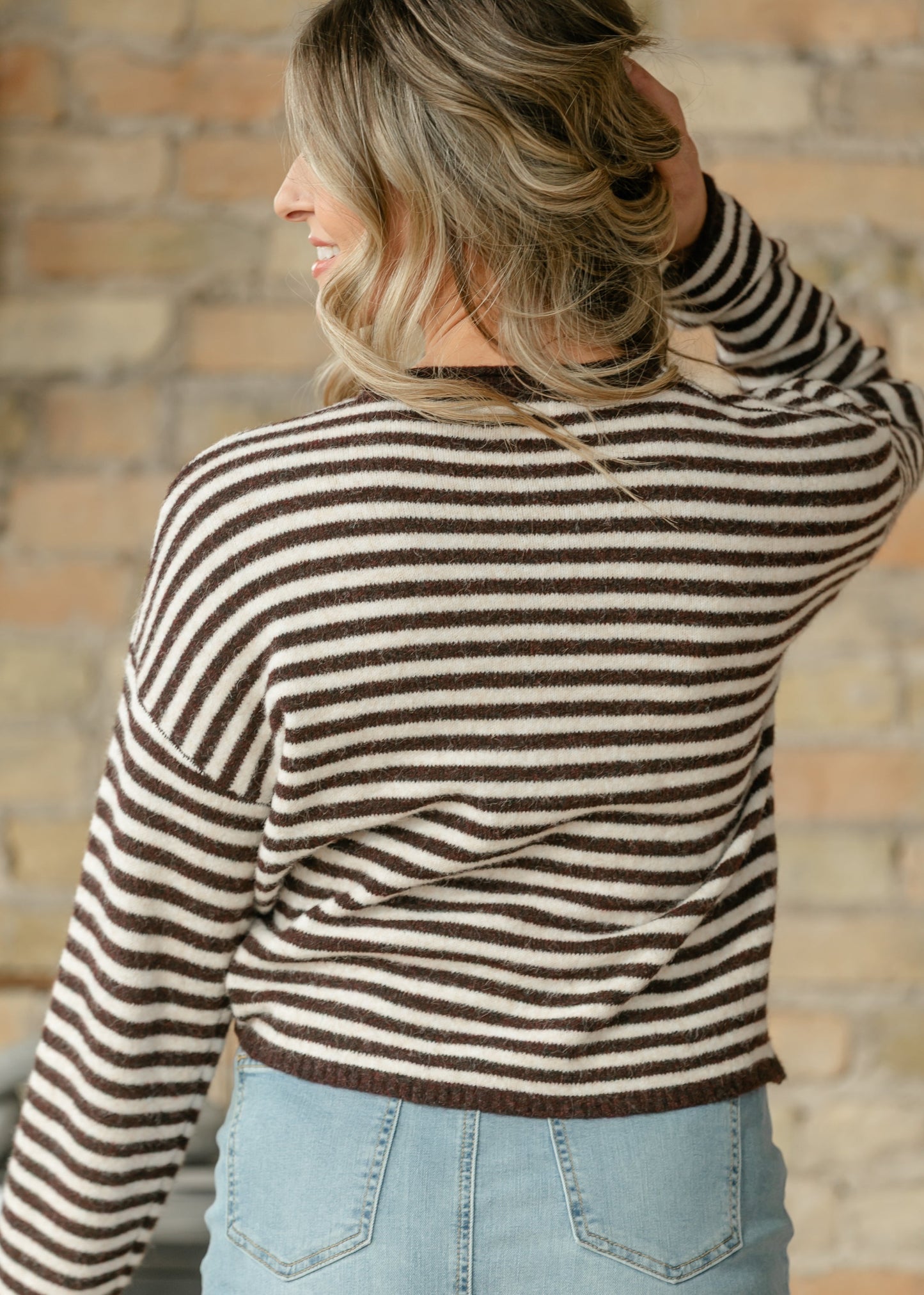 Things Between® Piper Henley Striped Pullover