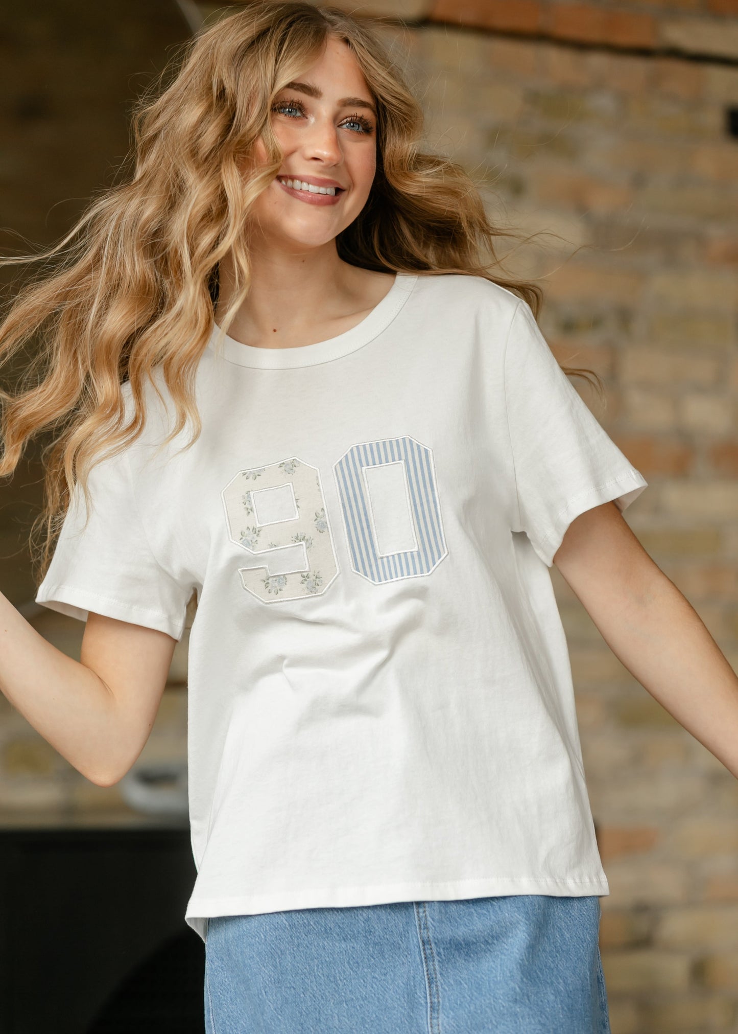 Things Between® Short Sleeve Embroidered Floral 90 Top