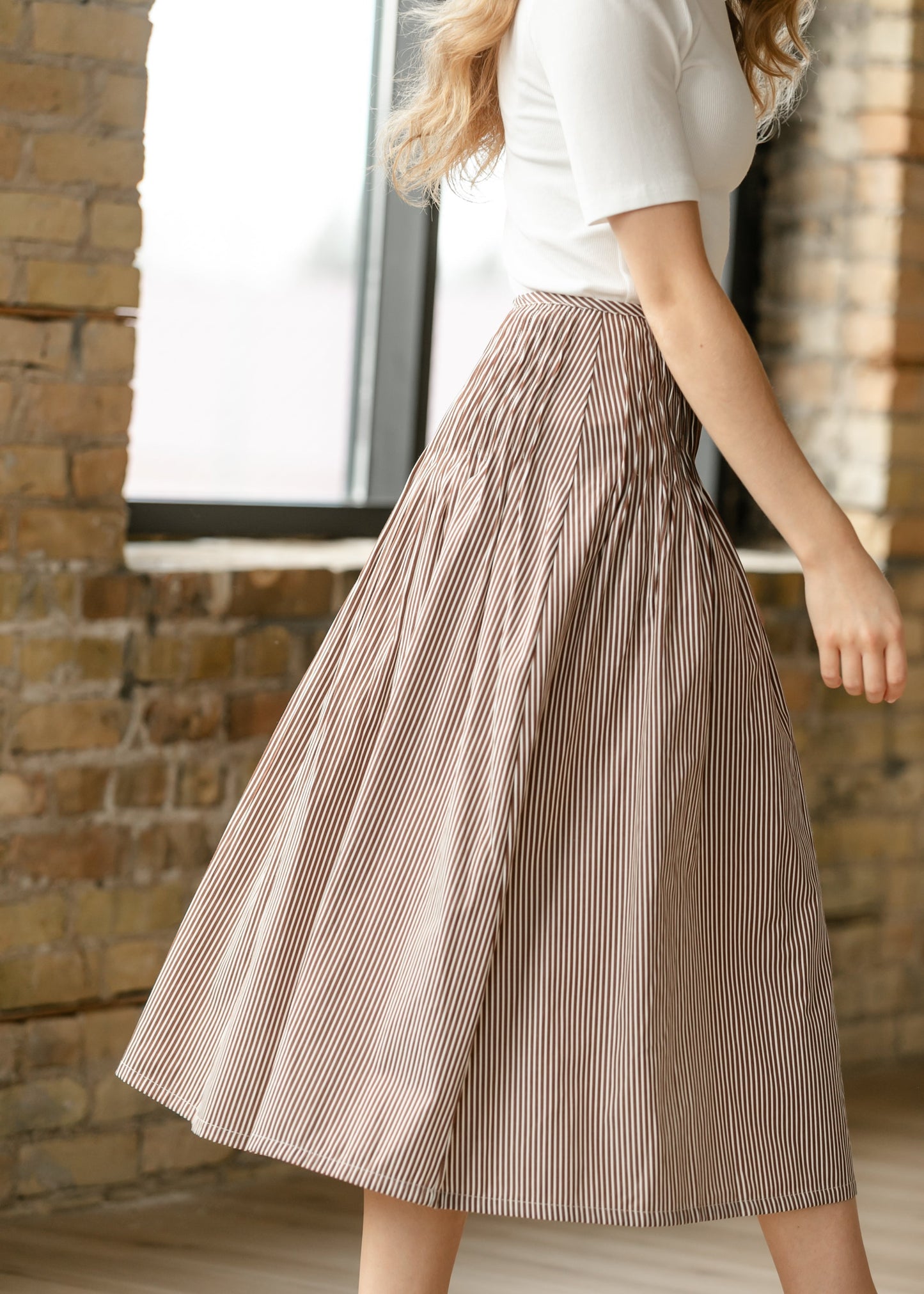 Things Between® Sloane Striped Midi Skirt