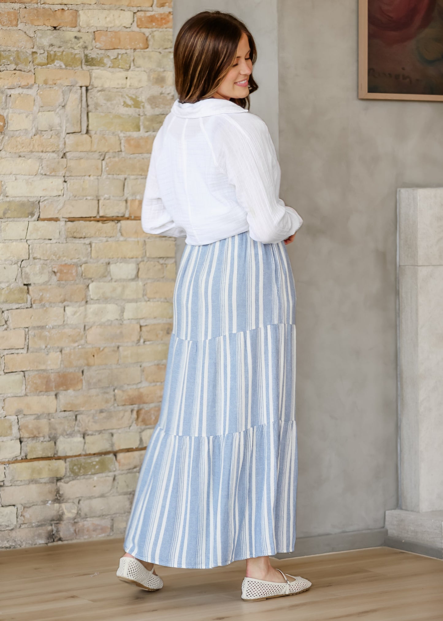 Thread & Supply® Benny Linen Blend Striped Skirt - FINAL SALE