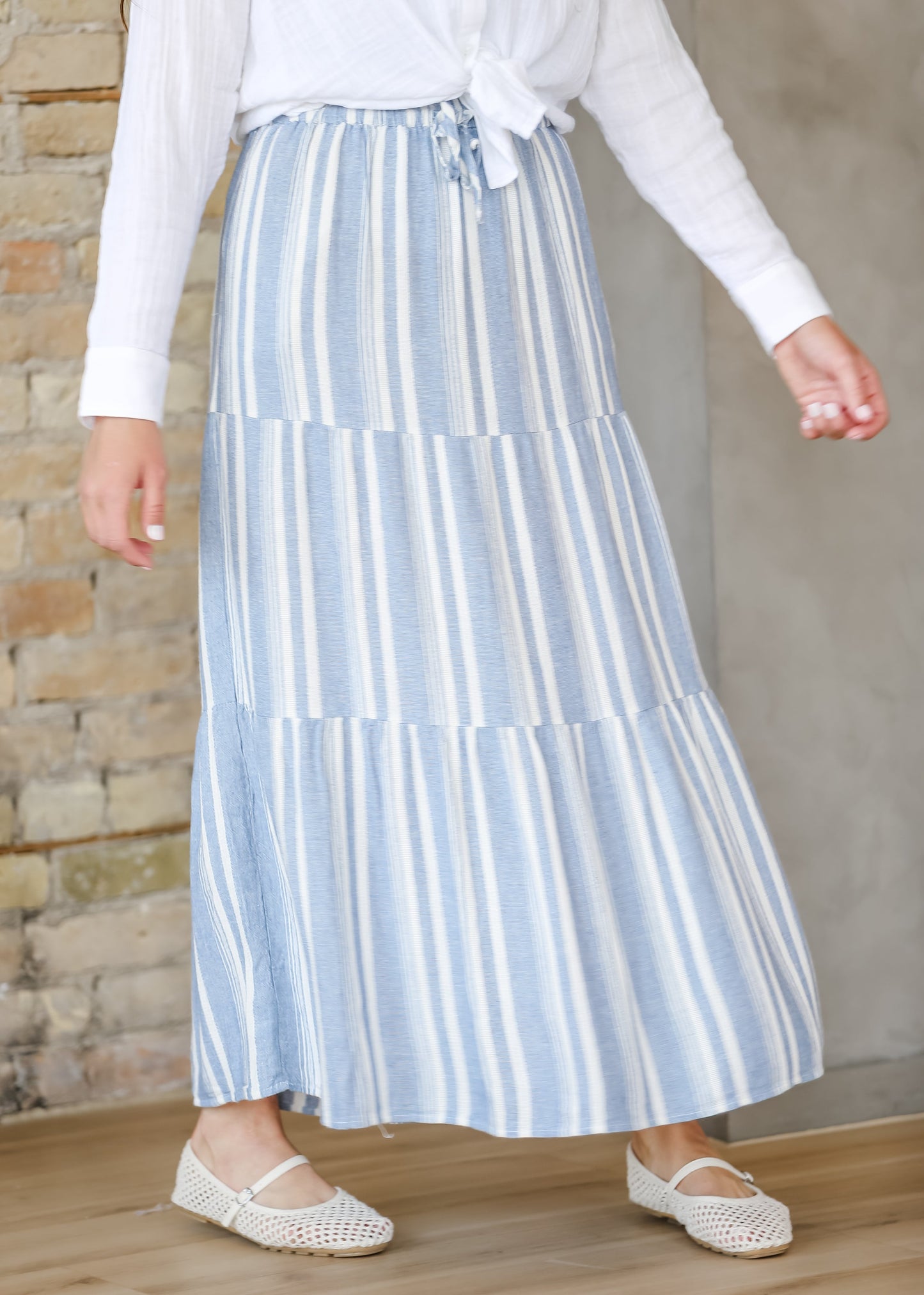 Thread & Supply® Benny Linen Blend Striped Skirt - FINAL SALE