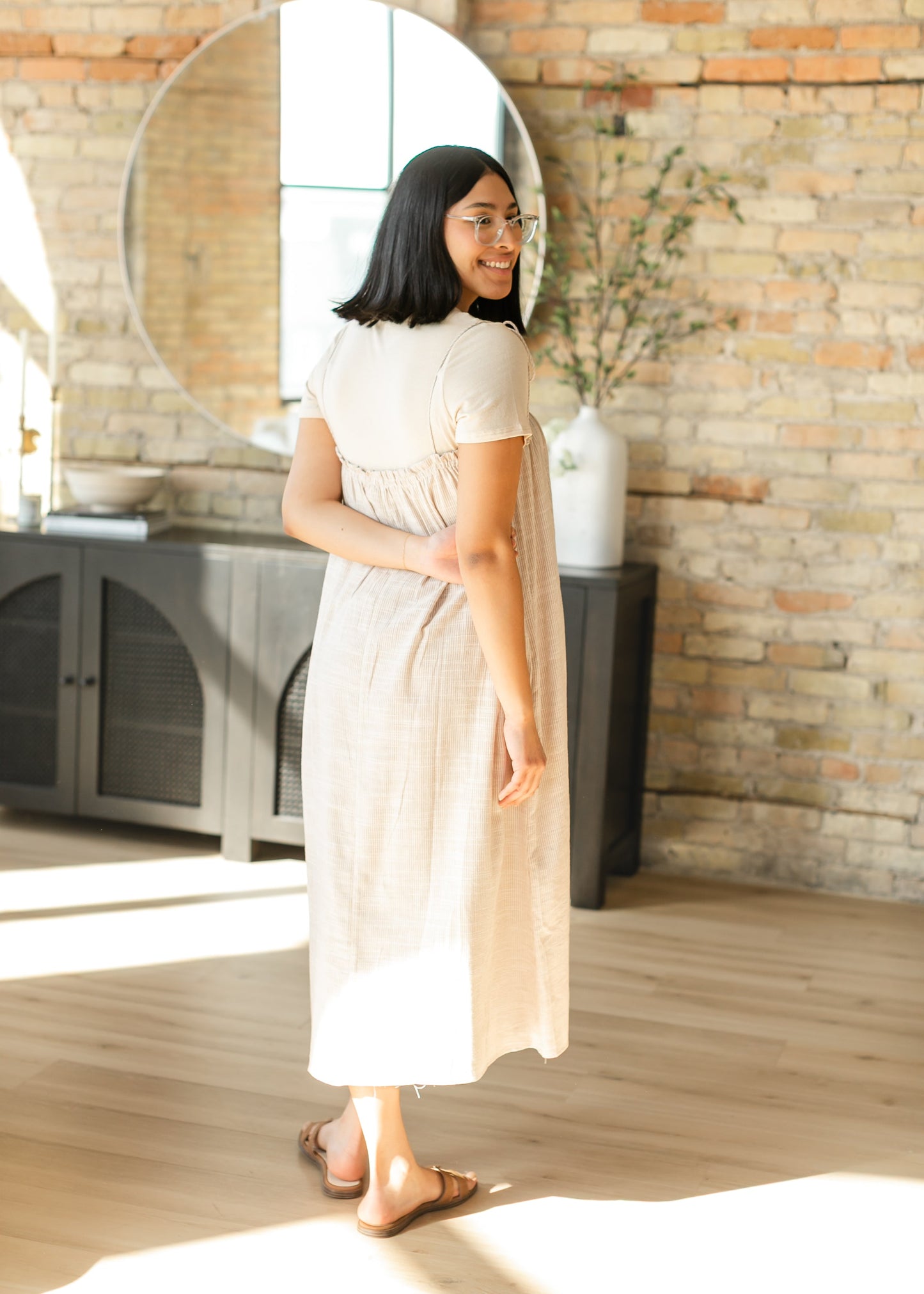 Tie Strap Striped Midi Dress - FINAL SALE