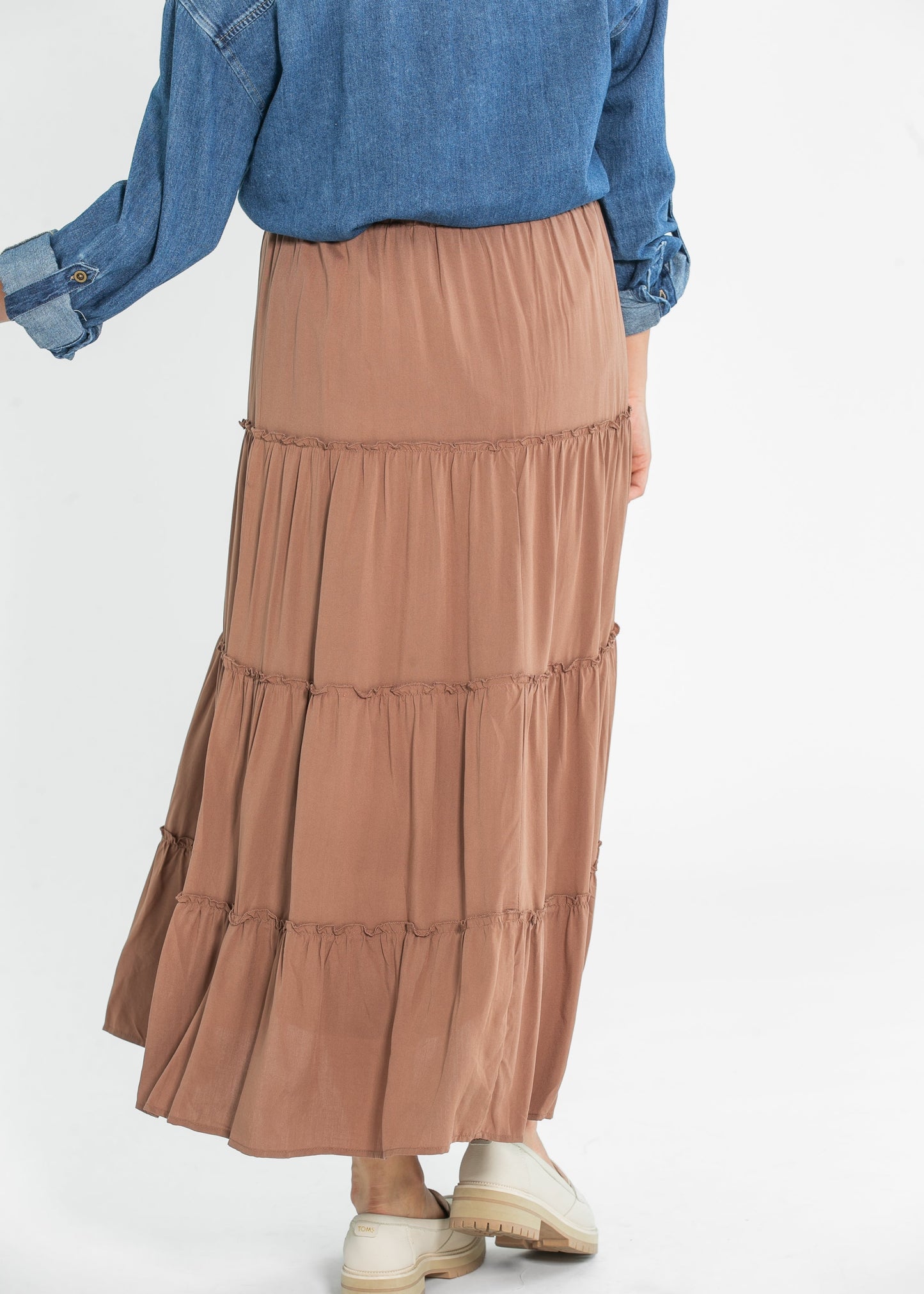 Tiered Elastic Waist Maxi Skirt - FINAL SALE