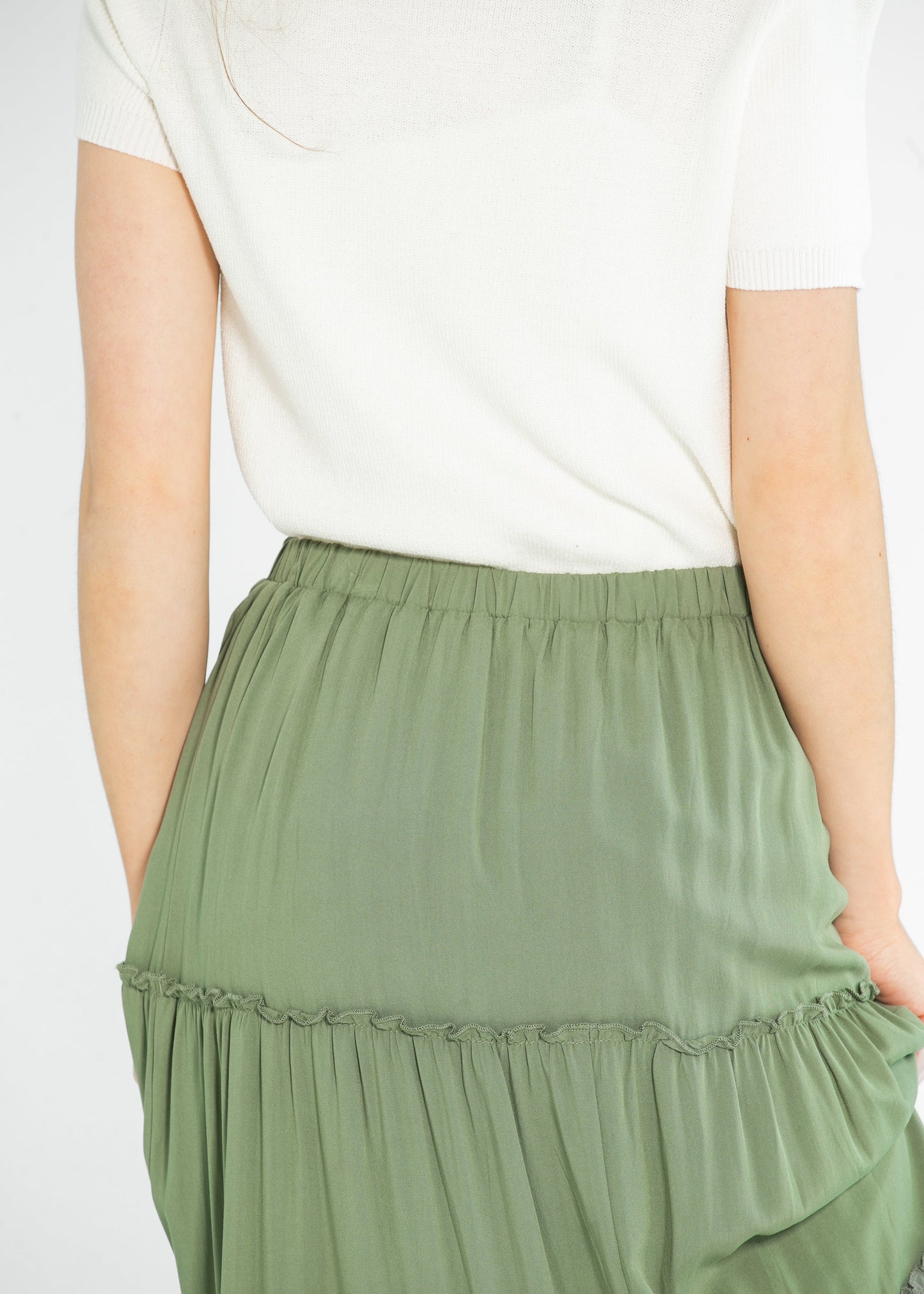 Tiered Elastic Waist Maxi Skirt - FINAL SALE