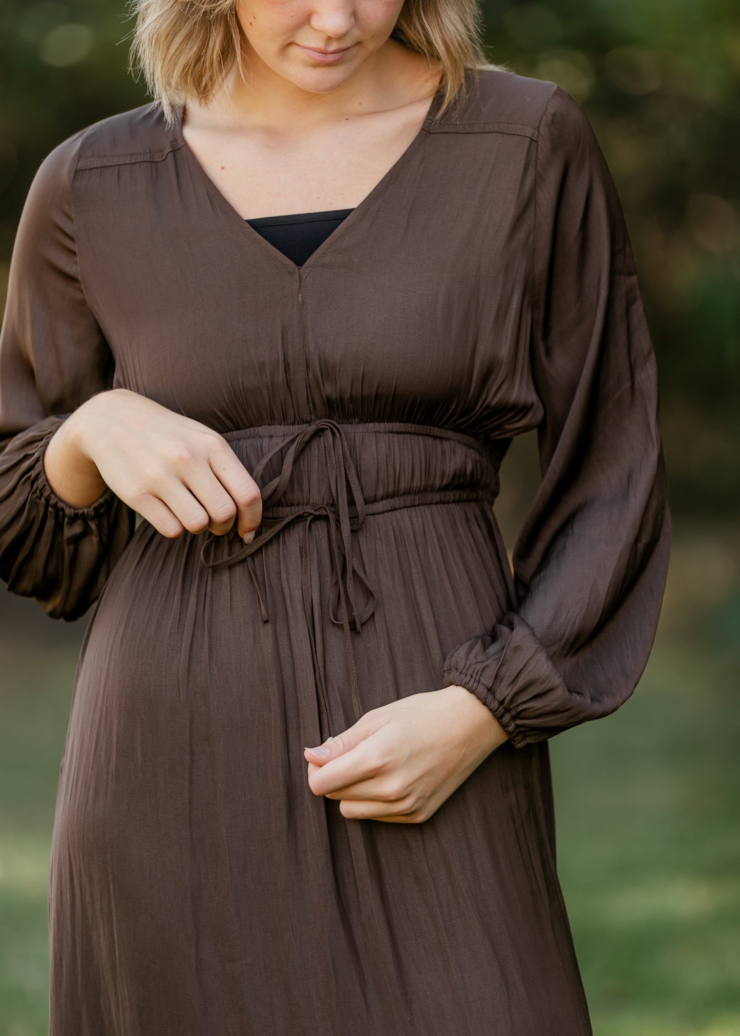 Tiered Satin Maxi Dress - FINAL SALE