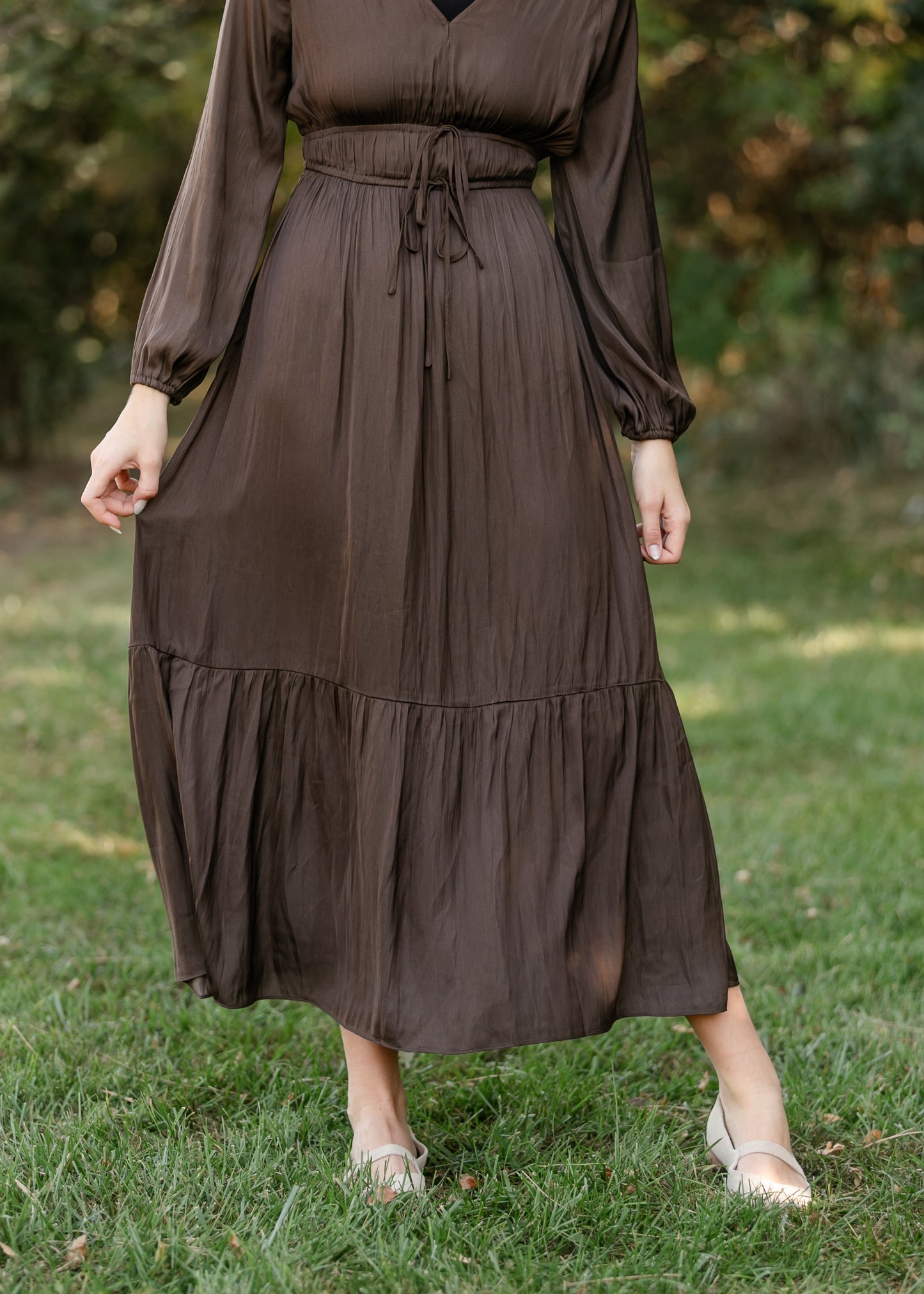 Tiered Satin Maxi Dress - FINAL SALE