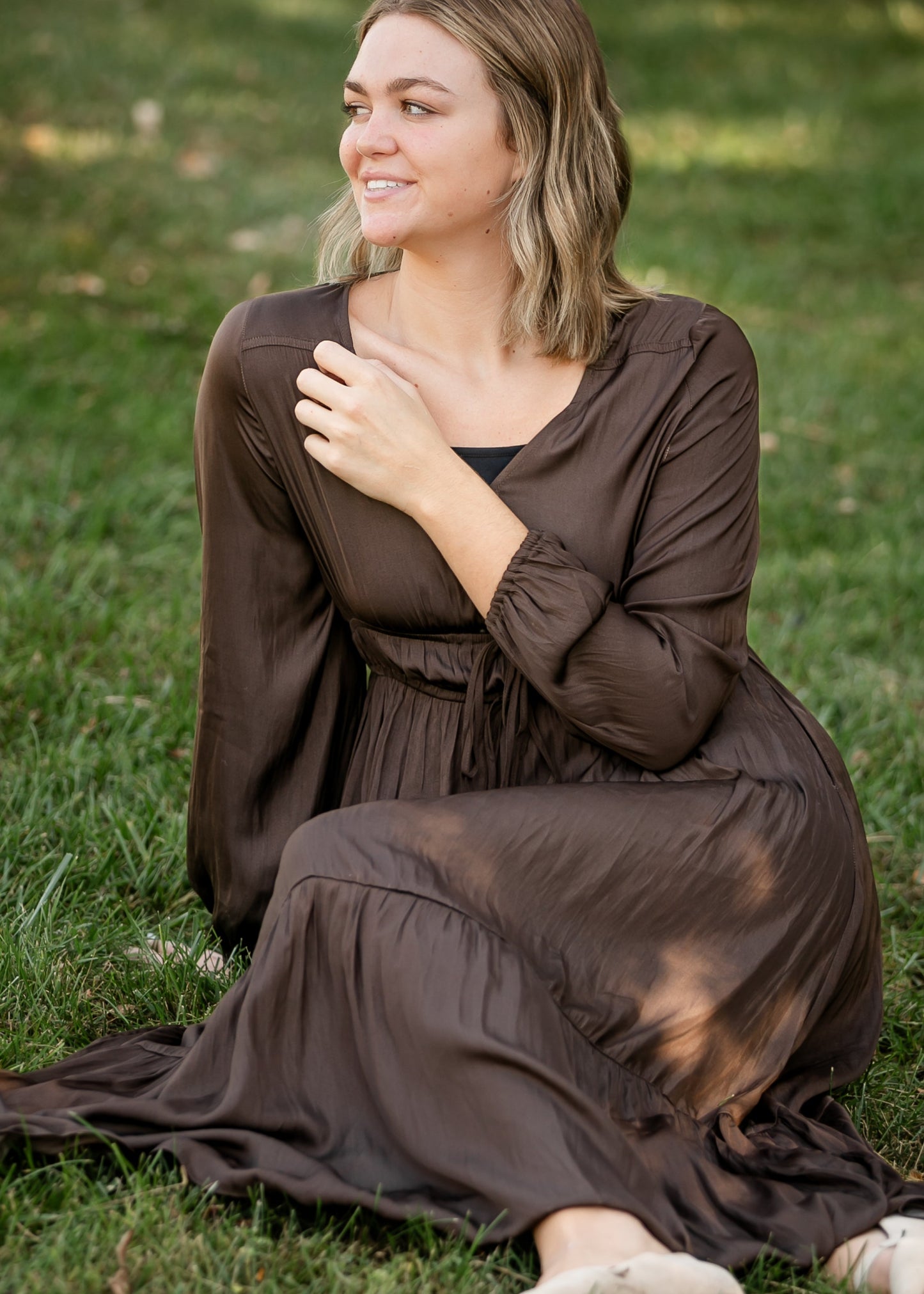 Tiered Satin Maxi Dress - FINAL SALE