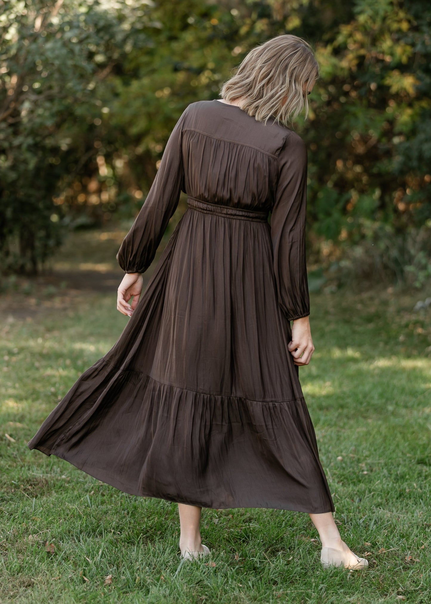 Tiered Satin Maxi Dress - FINAL SALE