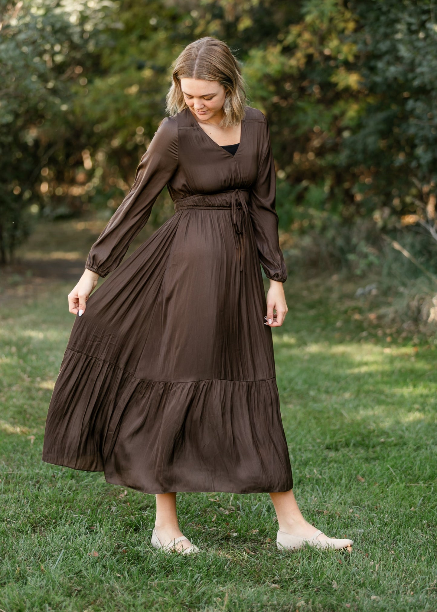 Tiered Satin Maxi Dress - FINAL SALE