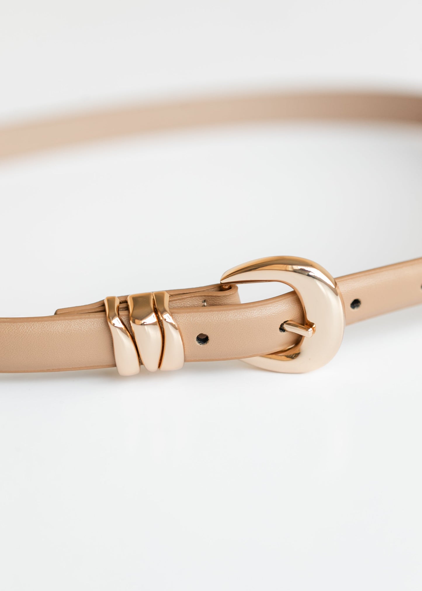 Triple Metal Keeper Leather Belt