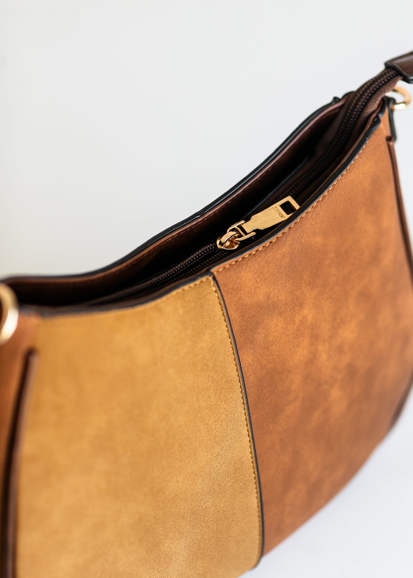 Two-Tone Distressed Crossbody Bag