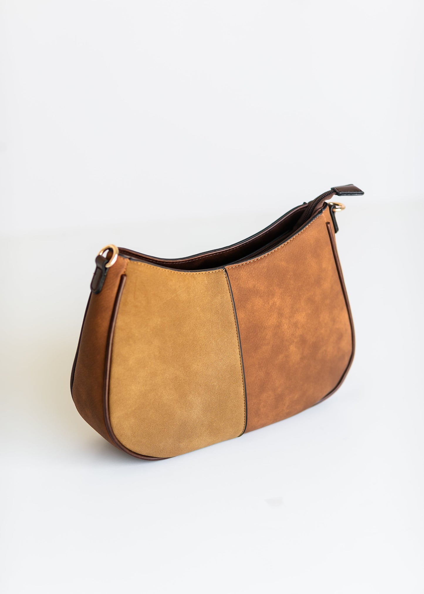 Two-Tone Distressed Crossbody Bag