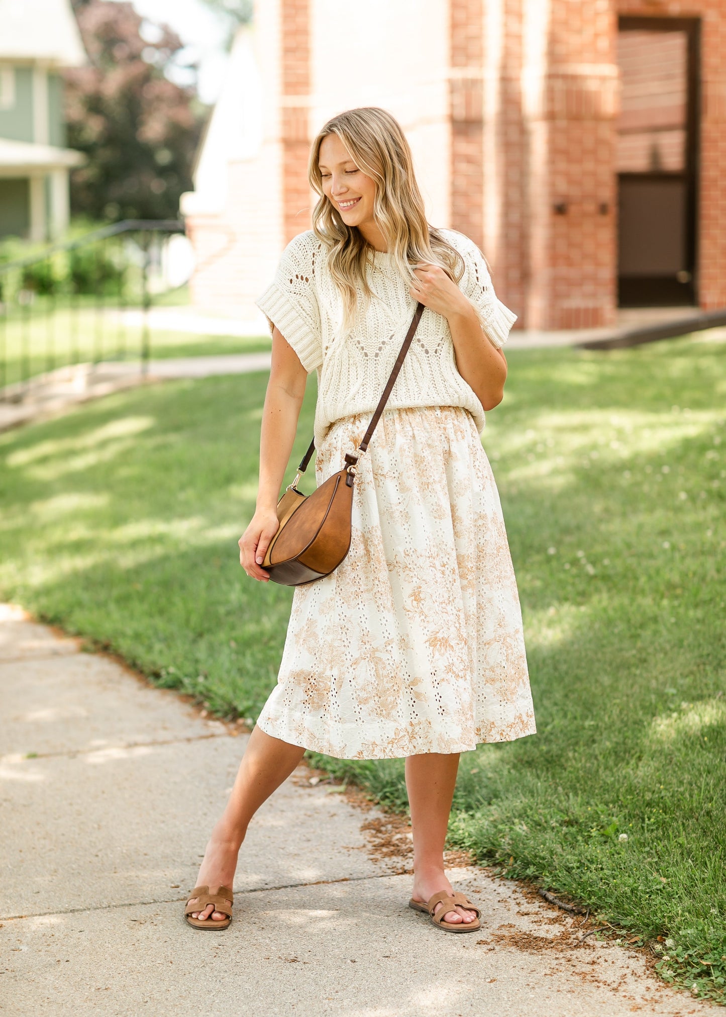 Two-Tone Distressed Crossbody Bag