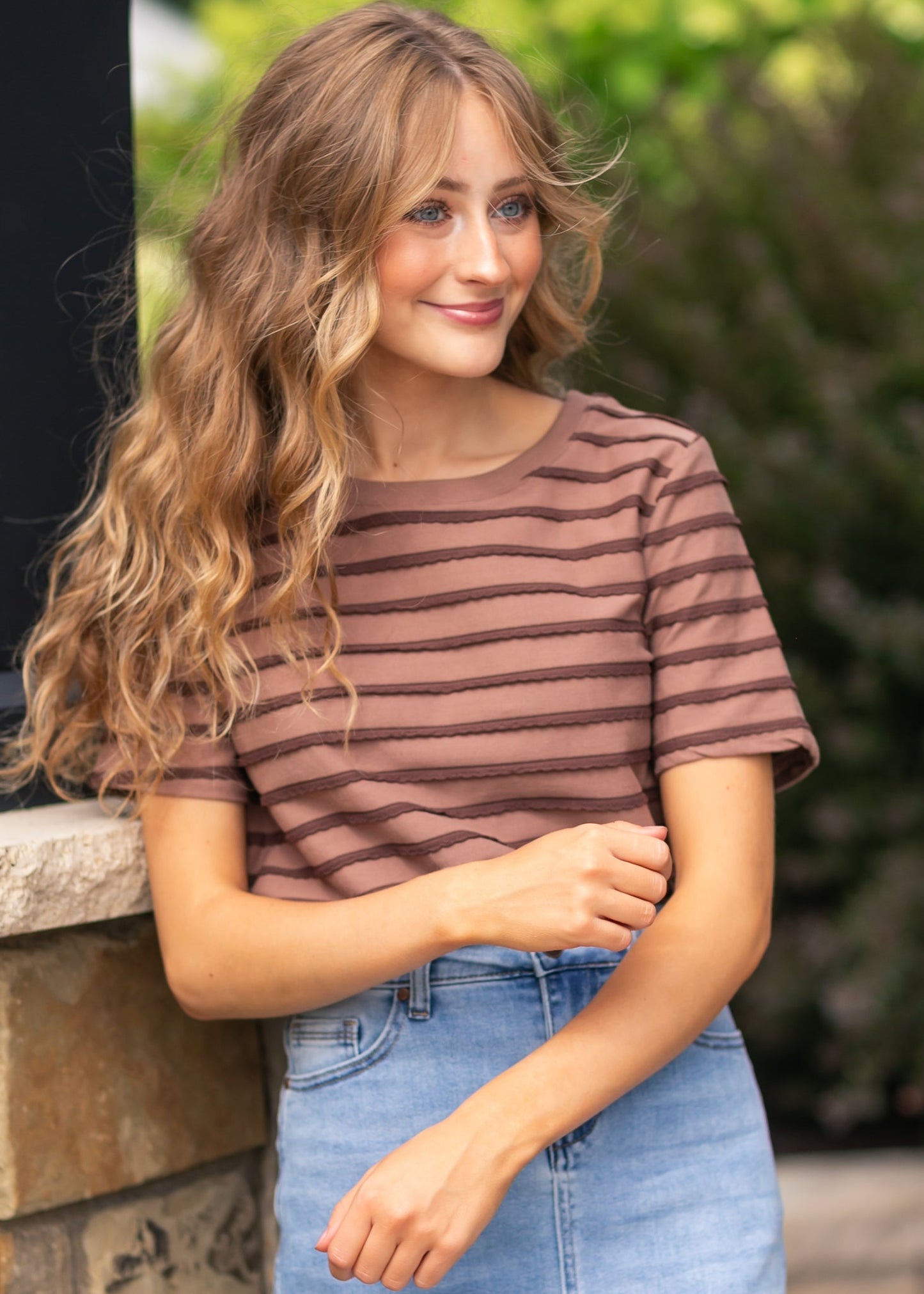 Two Tone Stripe Top - FINAL SALE