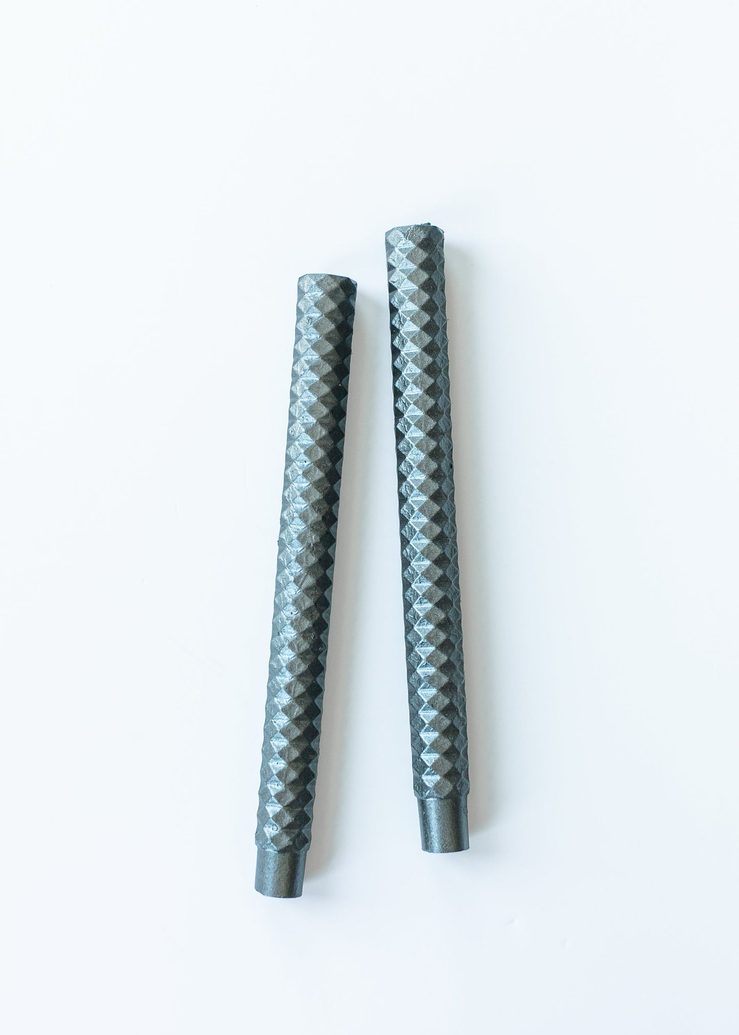 Unscented Platinum Taper Candle Set of 2 - FINAL SALE
