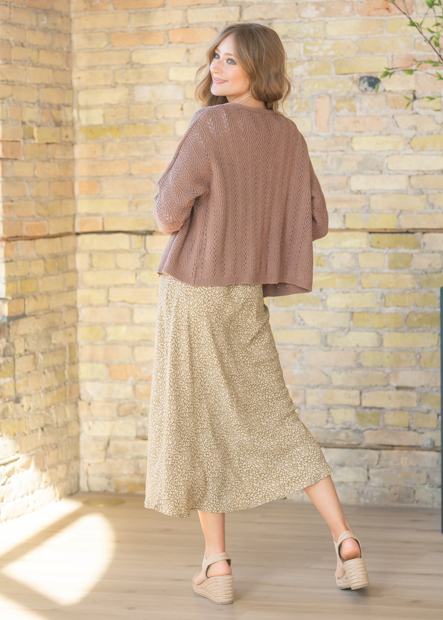 V Eyelet Crochet Cardigan