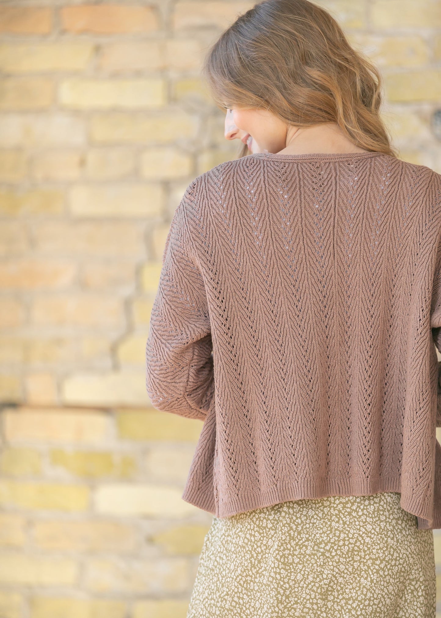 V Eyelet Crochet Cardigan