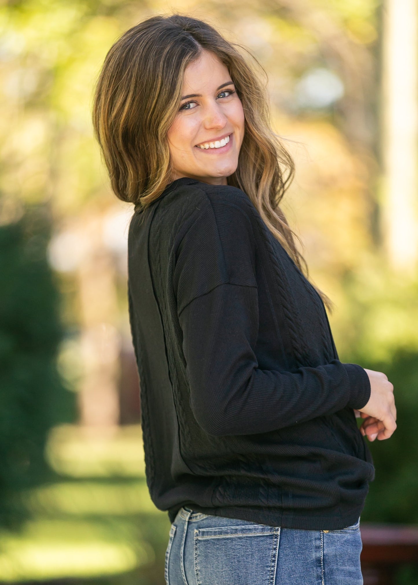 V-Neck Button Down Henley Knit Top - FINAL SALE