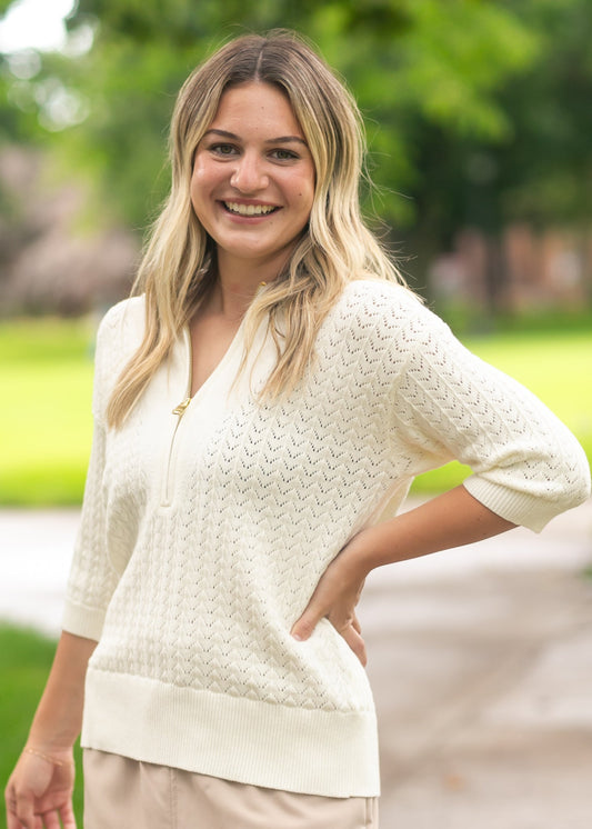 Varley® Arney Half Zip Knit Polo Top - FINAL SALE