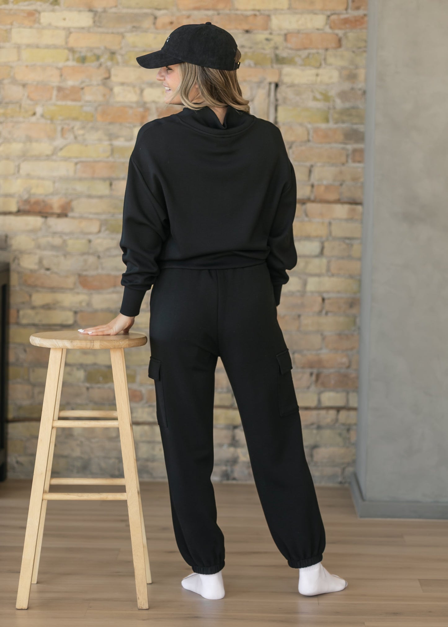 Varley® Black Davidson Quarter Zip Sweatshirt