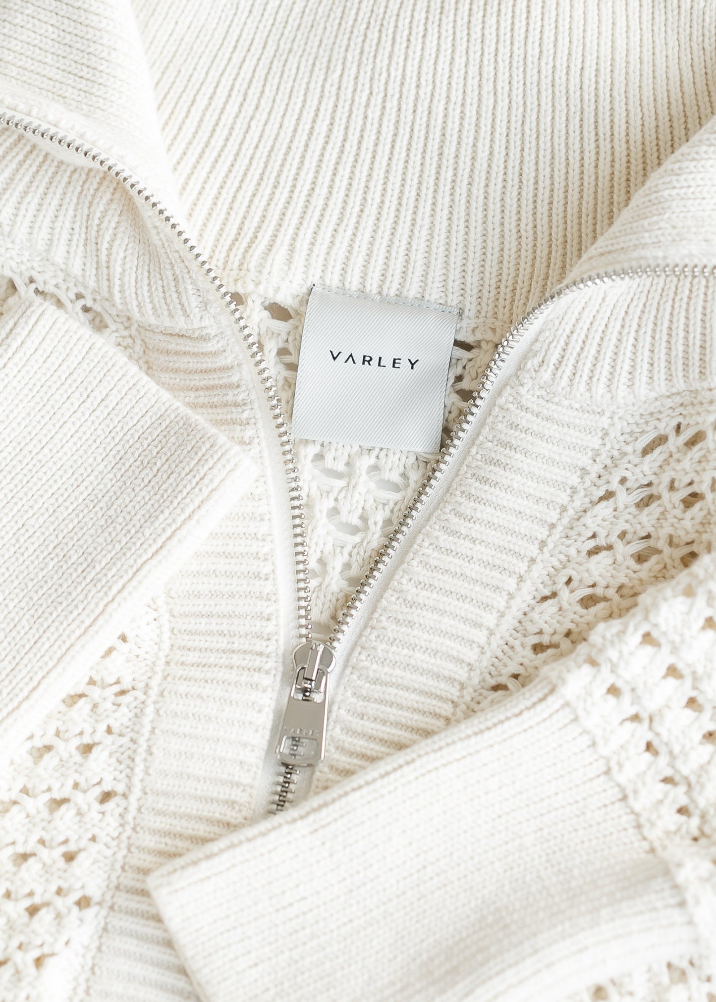 VARLEY® Eloise Full Zip Open Knit Cardigan