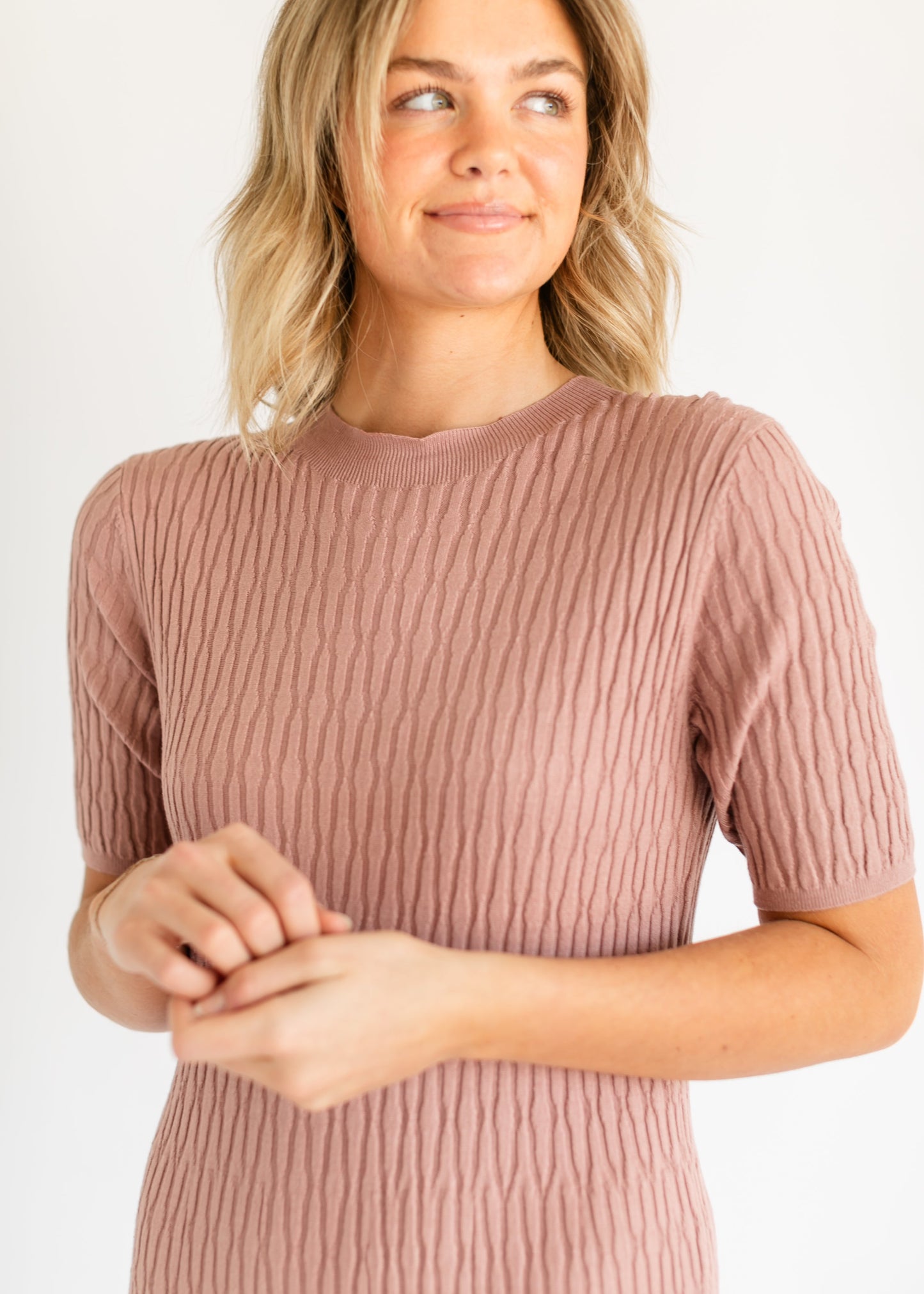 VARLEY® Fara Textured Knit Midi Dress