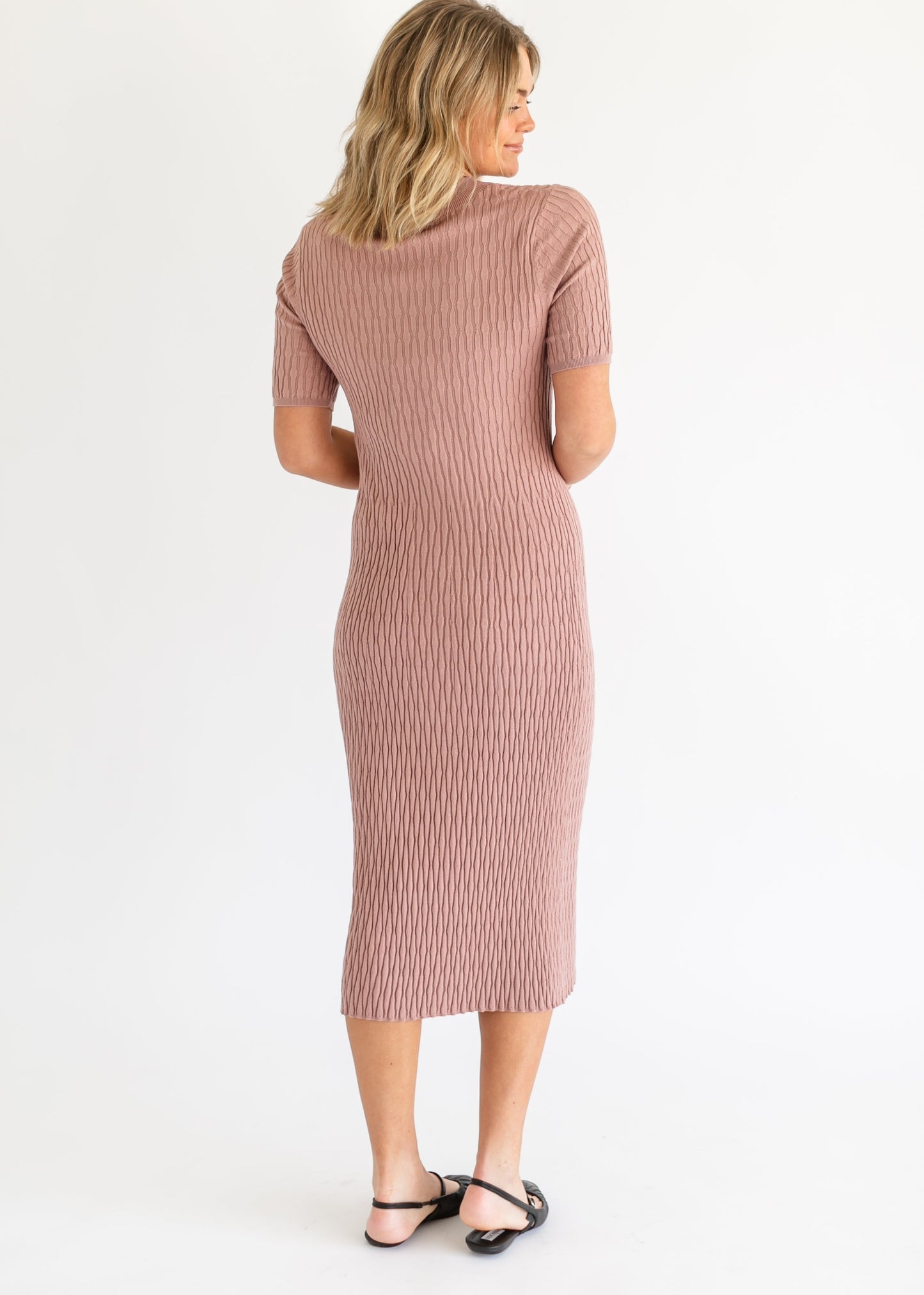 VARLEY® Fara Textured Knit Midi Dress