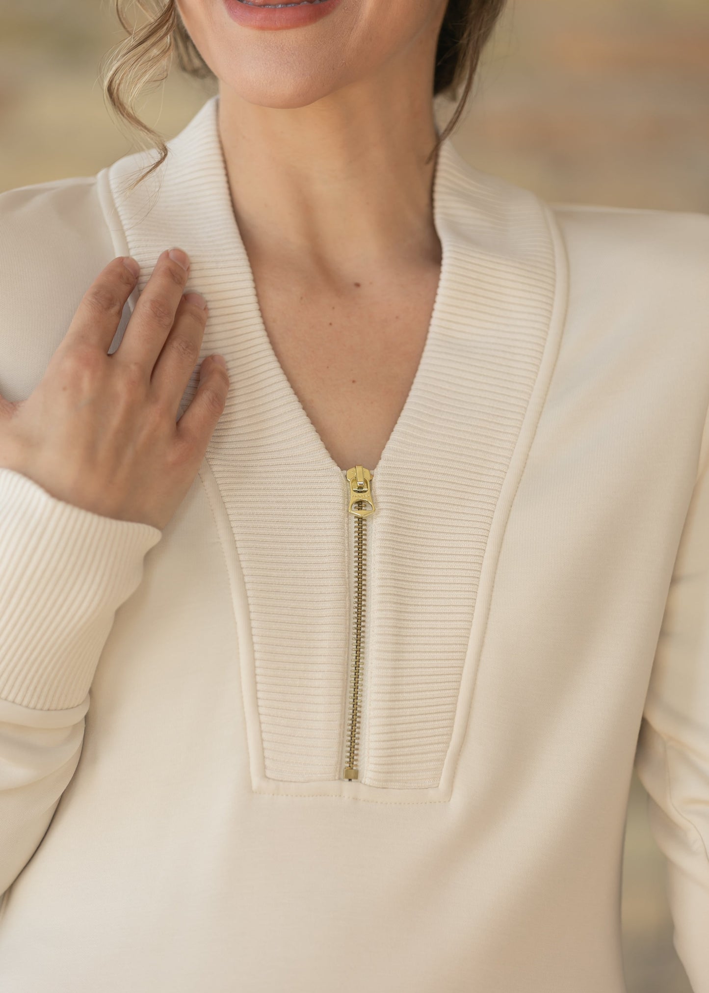 Varley® Ivory Bree Half Zip Maxi Dress